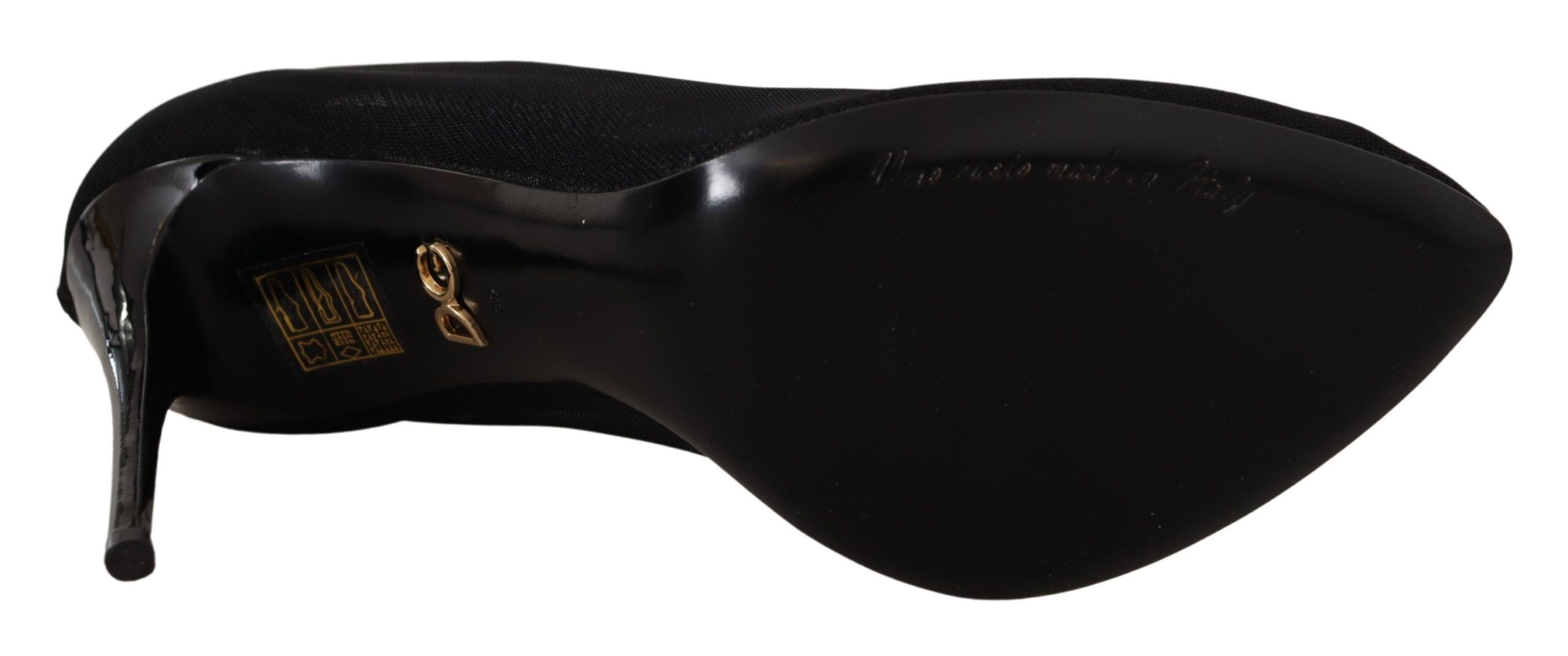 Dolce & Gabbana Schwarz Tüll Stretch Stiefel Pumps Schuhe