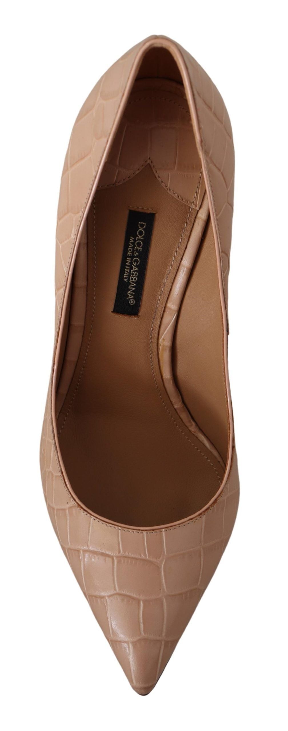 Dolce & Gabbana Beige Leder Bellucci Heels Pumps Schuhe