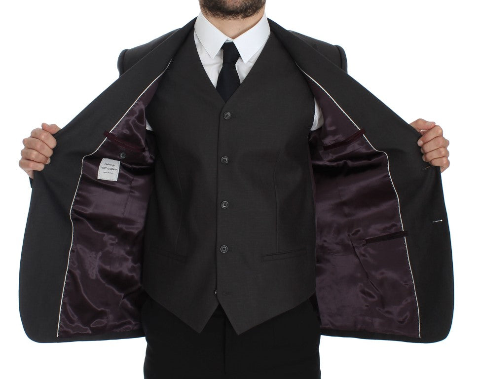 Dolce & Gabbana Grauer Slim Fit Leinenblazer