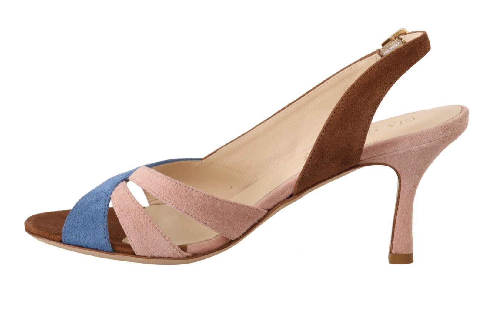 GIA COUTURE Multicolor Wildleder Leder Slingback Heels Sandalen Schuhe