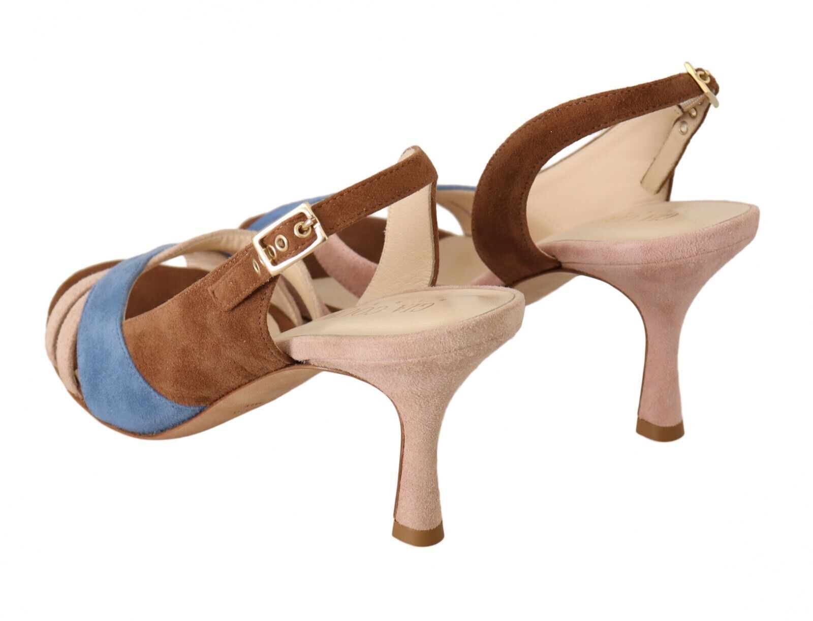 GIA COUTURE Multicolor Wildleder Leder Slingback Heels Sandalen Schuhe