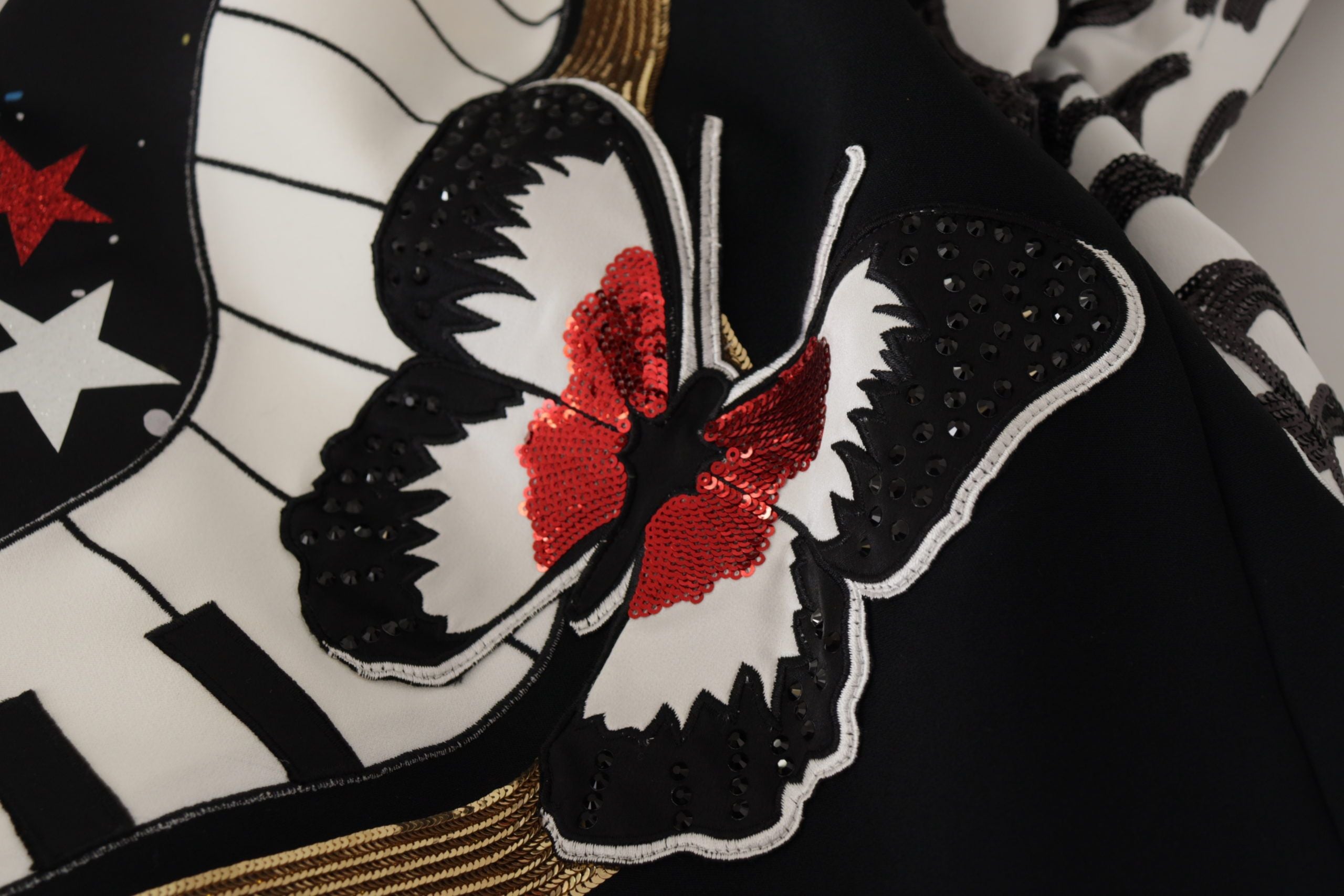 Dolce & Gabbana Schwarzer Liebesuhr Pailletten-Piano-Rock