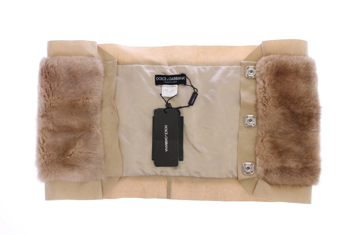 Dolce & Gabbana Beige MINK Pelzschal Foulard Neck Wrap