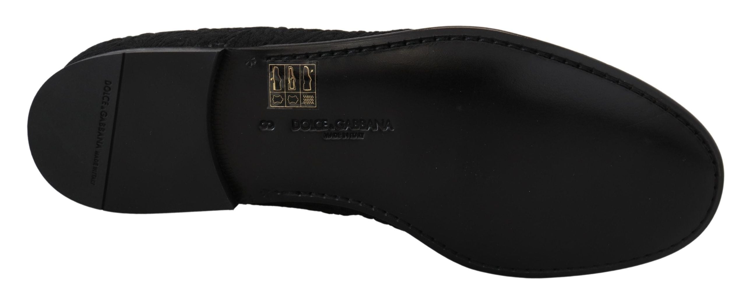 Dolce & Gabbana Schwarz Floral Jacquard Hausschuhe Loafers Schuhe