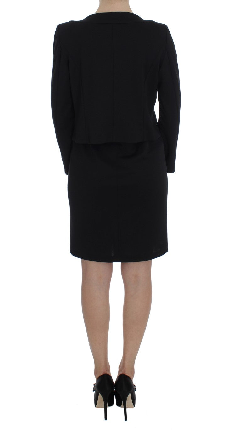 BENCIVENGA Schwarzes Stretch-Etuikleid &