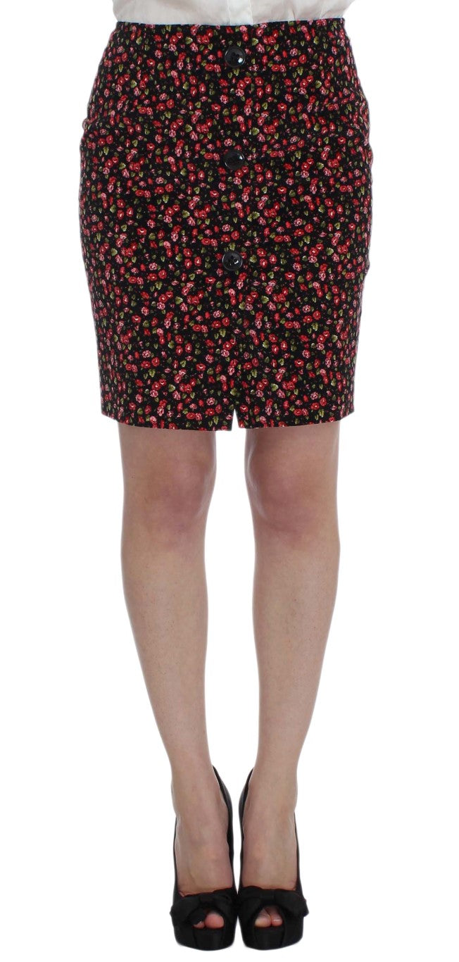BENCIVENGA Schwarzer Multicolor Floral Anzug