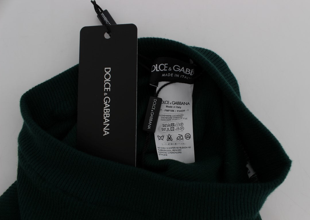 Dolce & Gabbana Grüne Kaschmir-Stretch-Strumpfhose Hose