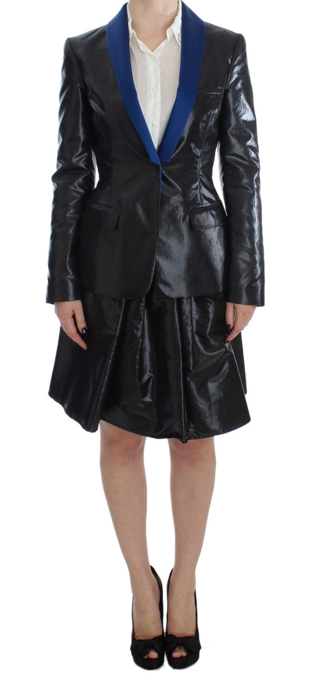 Exte Schwarz Blau Zweiteiliger Anzug Rock &