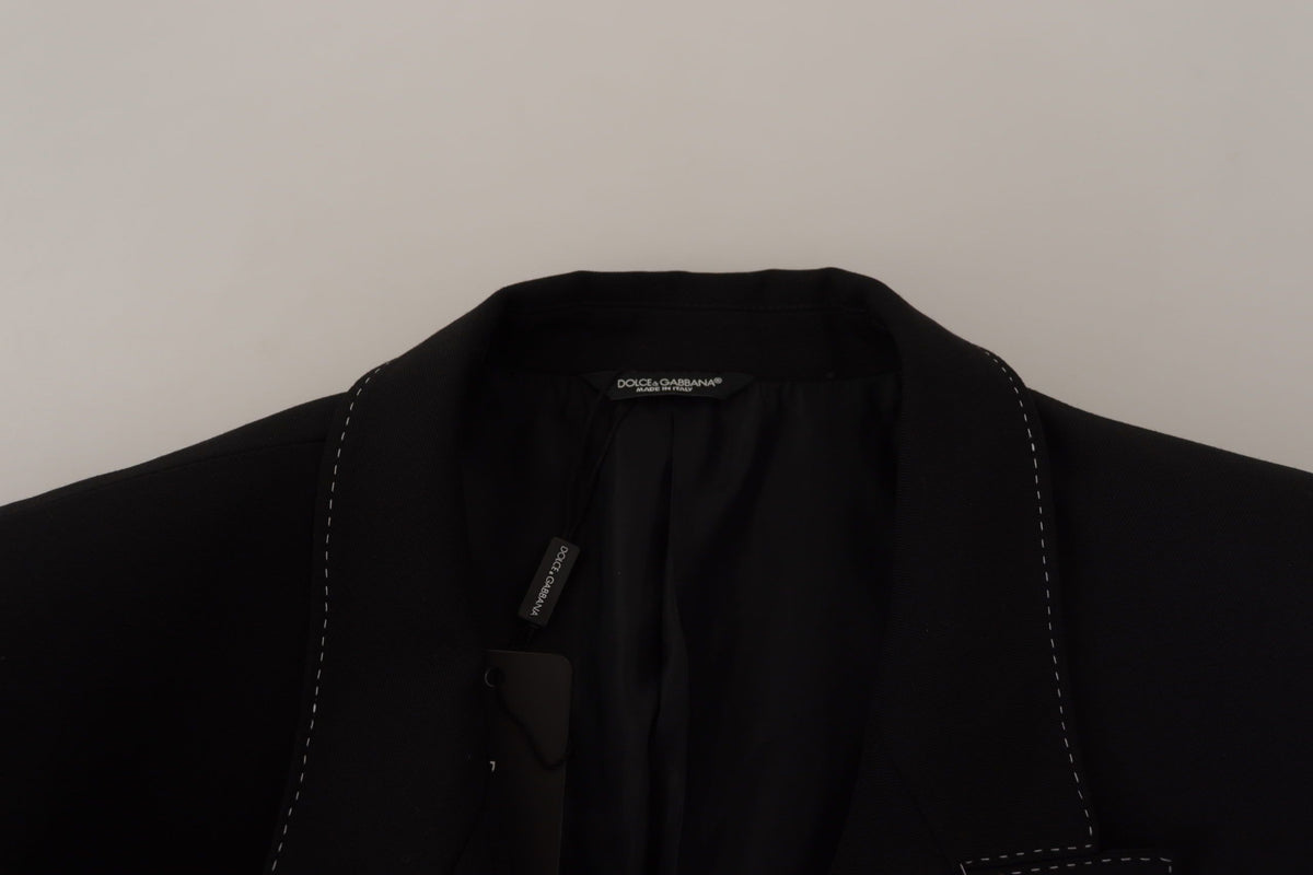 Dolce & Gabbana Schwarzer doppelreihiger Mantel Blazer Jacke