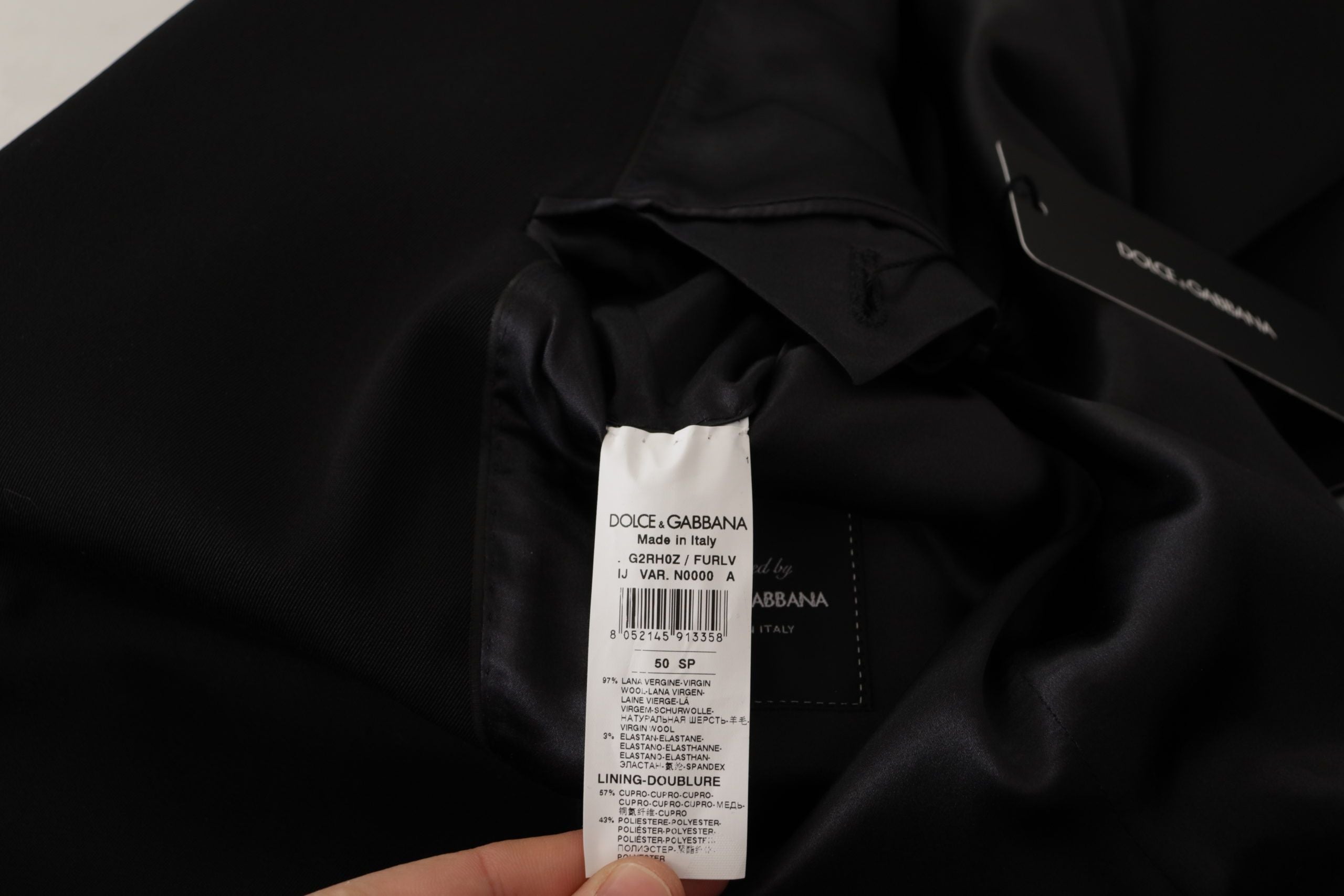 Dolce & Gabbana Schwarzer Woll-Sakko mit Einreiher