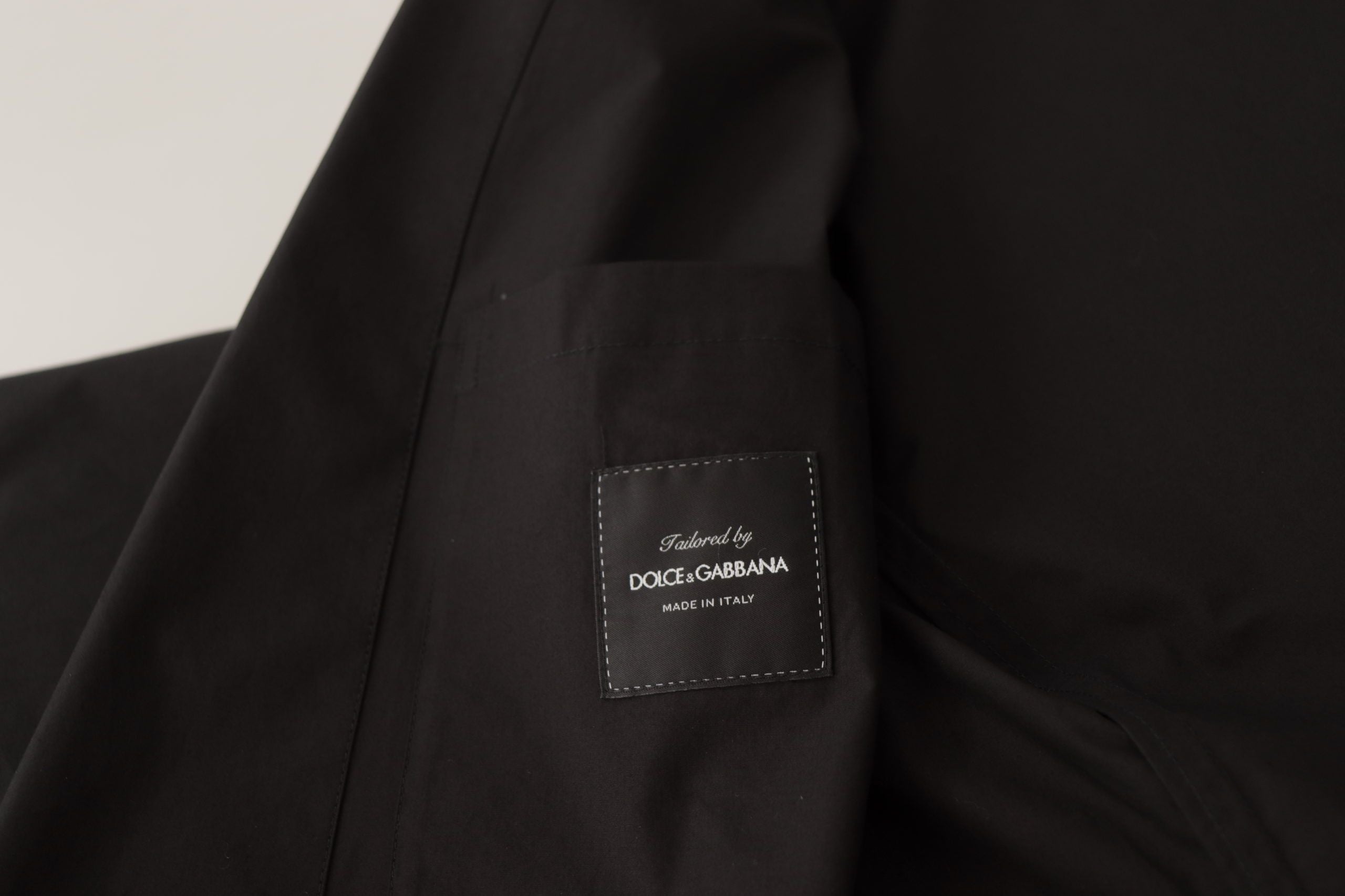 Dolce & Gabbana Schwarze einreihige Blazerjacke aus Baumwolle