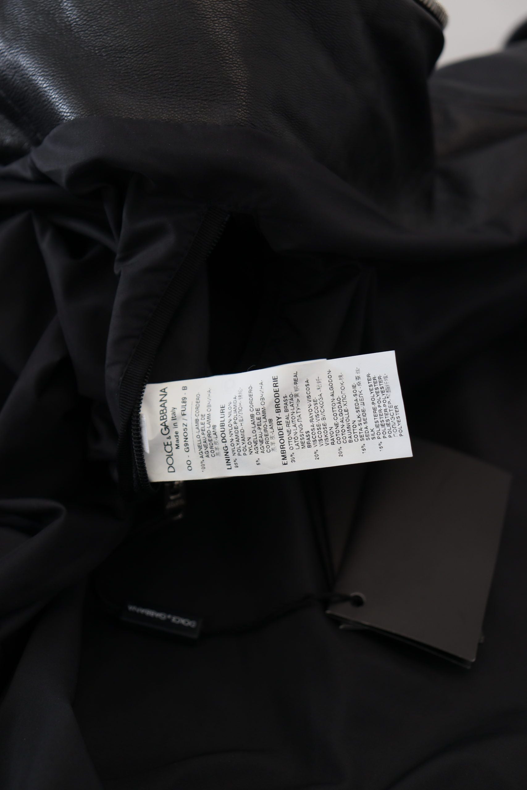Dolce & Gabbana Schwarzer Leder Blousonmantel mit Kapuze Jacke