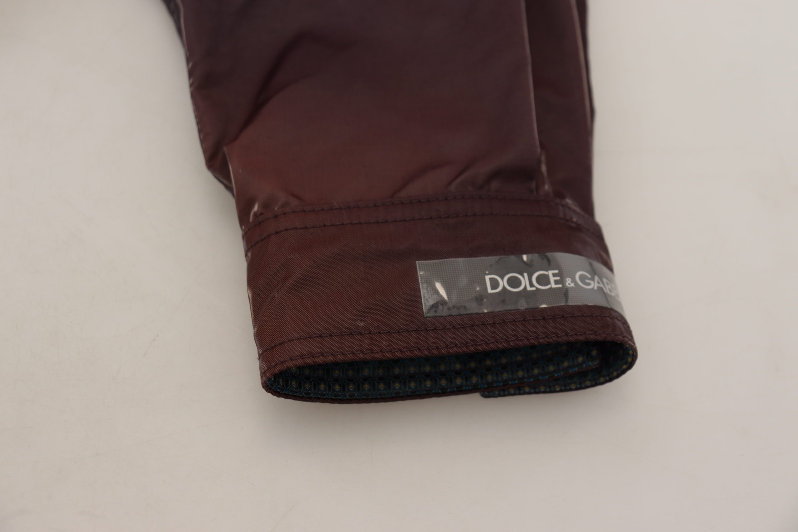 Dolce & Gabbana Lila Nylon Bikermantel Jacke mit Kragen