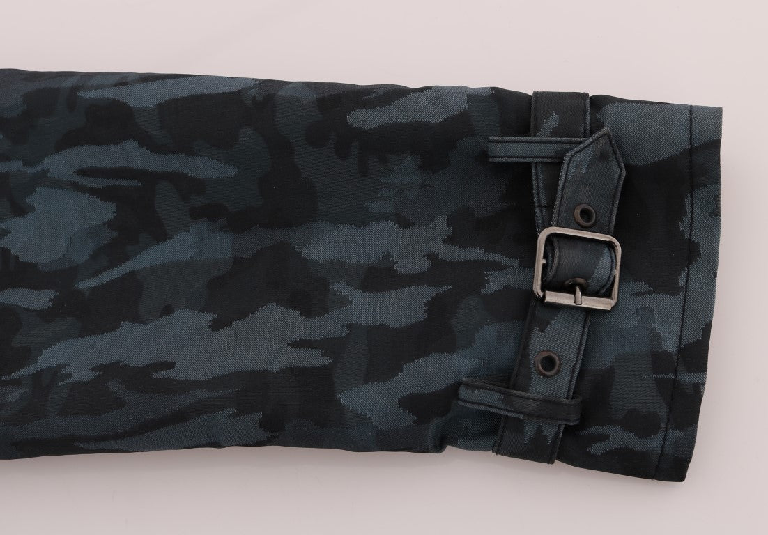 Dolce & Gabbana Blauer Tarnfarben-Graben Trench