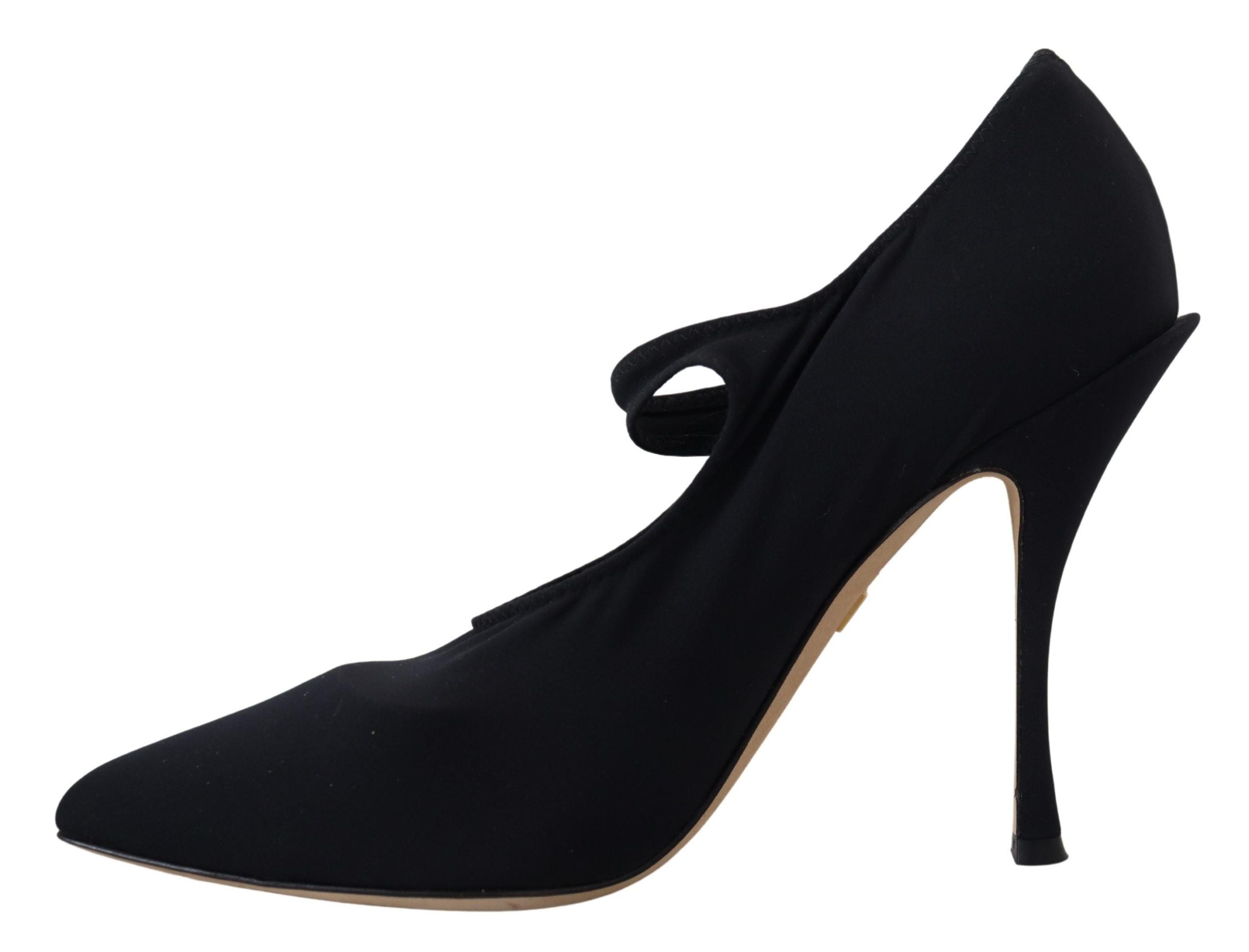 Dolce & Gabbana Schwarze Socken Stretch Crystal Pumps Schuhe