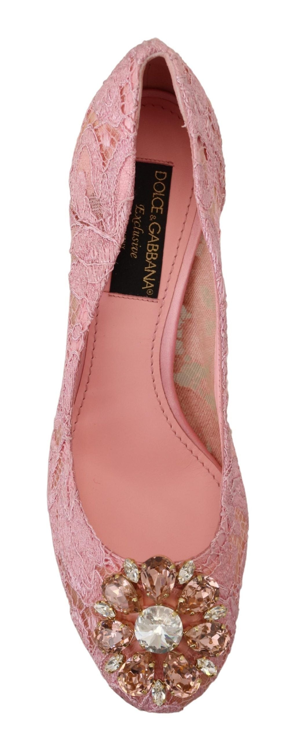 Dolce & Gabbana Rosa Taormina Spitze Kristall Pumps Pastell Schuhe