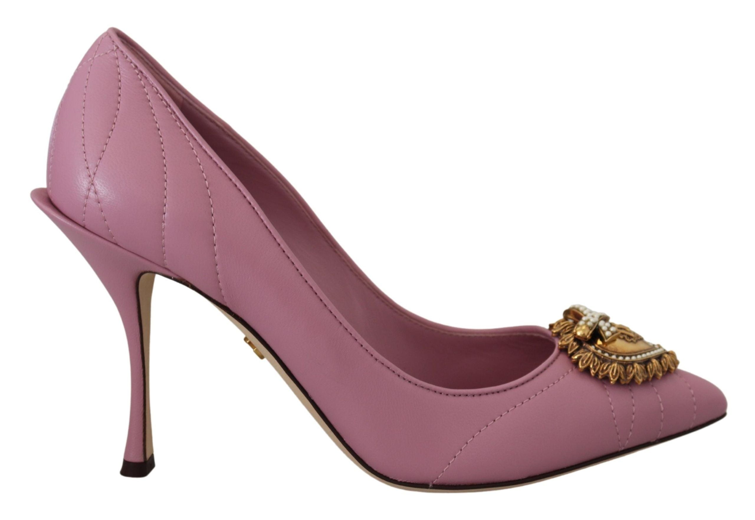 Dolce & Gabbana Rosa Leder Herz DEVOTION Heels Pumps Schuhe