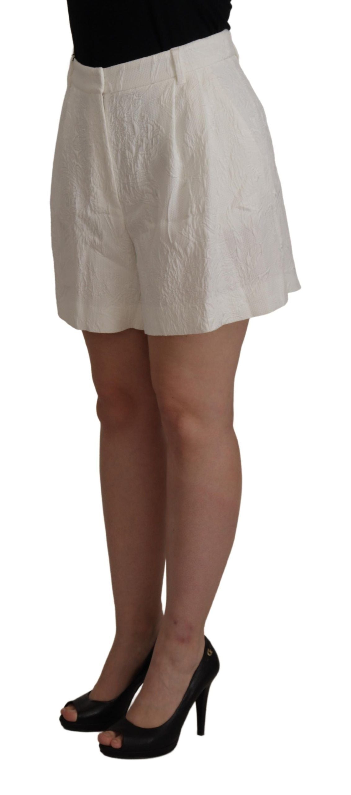 Dolce & Gabbana Weiße Culotte-Baumwollshorts mit hoher Taille