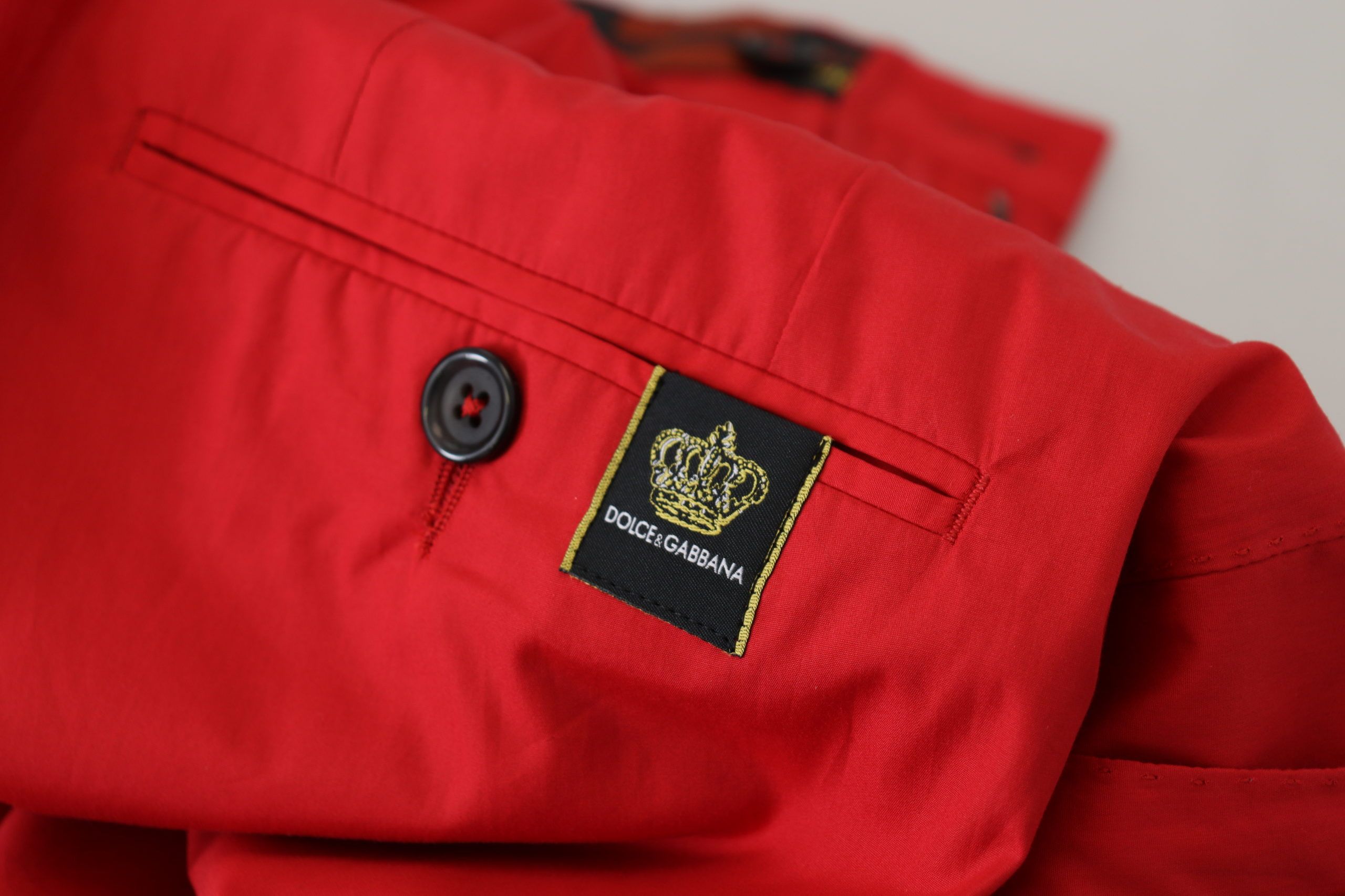 Dolce & Gabbana Rot Baumwolle Slim Fit Hose Chinos Hose