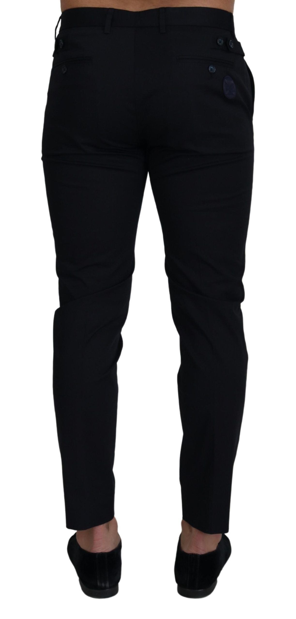 Dolce & Gabbana Blaue schmale Stretch-Baumwollhosen Chinos Hosen