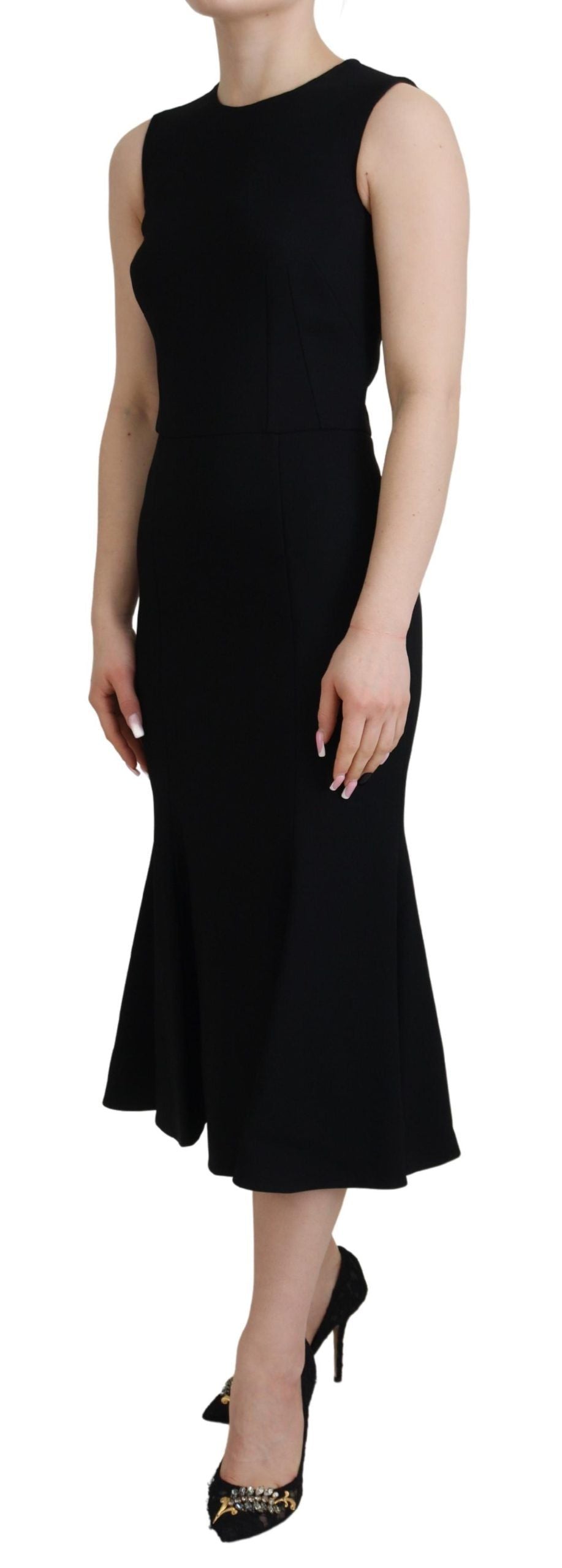 Dolce & Gabbana Schwarzes Kleid Etuikleid aus Viskose