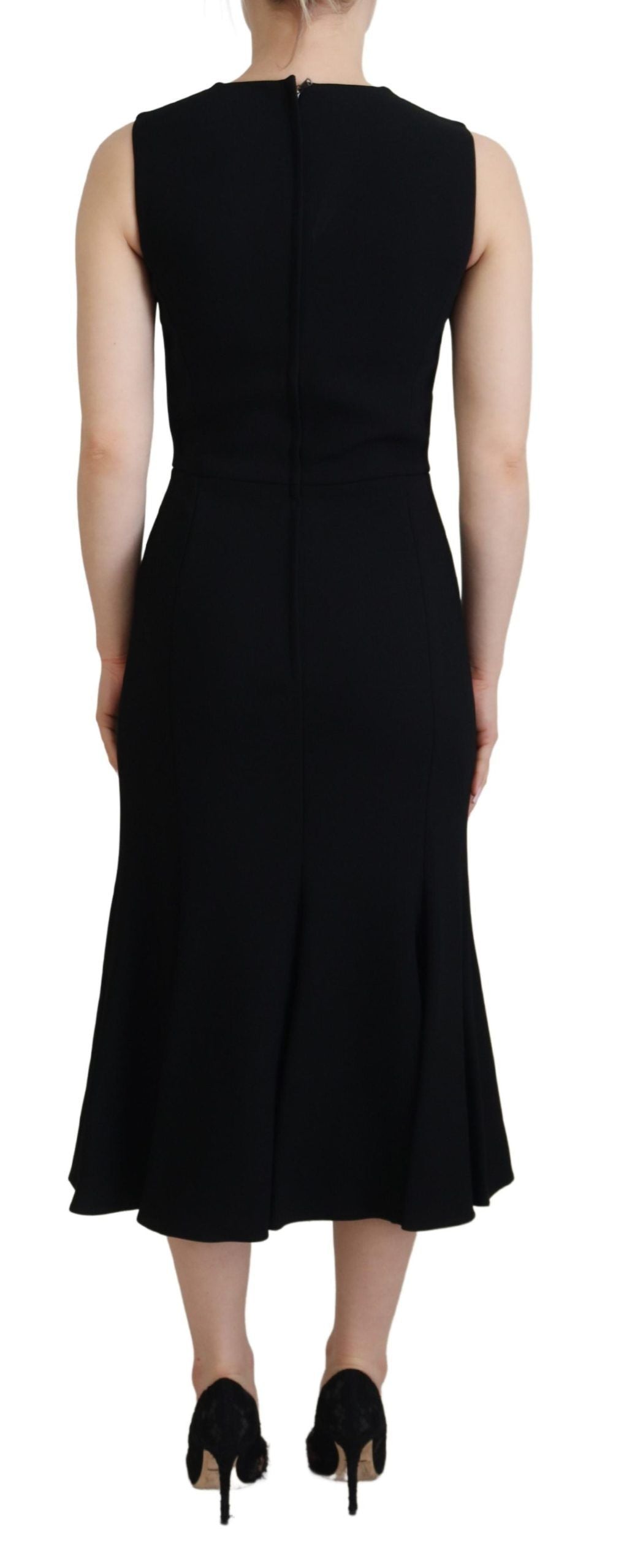 Dolce & Gabbana Schwarzes Kleid Etuikleid aus Viskose