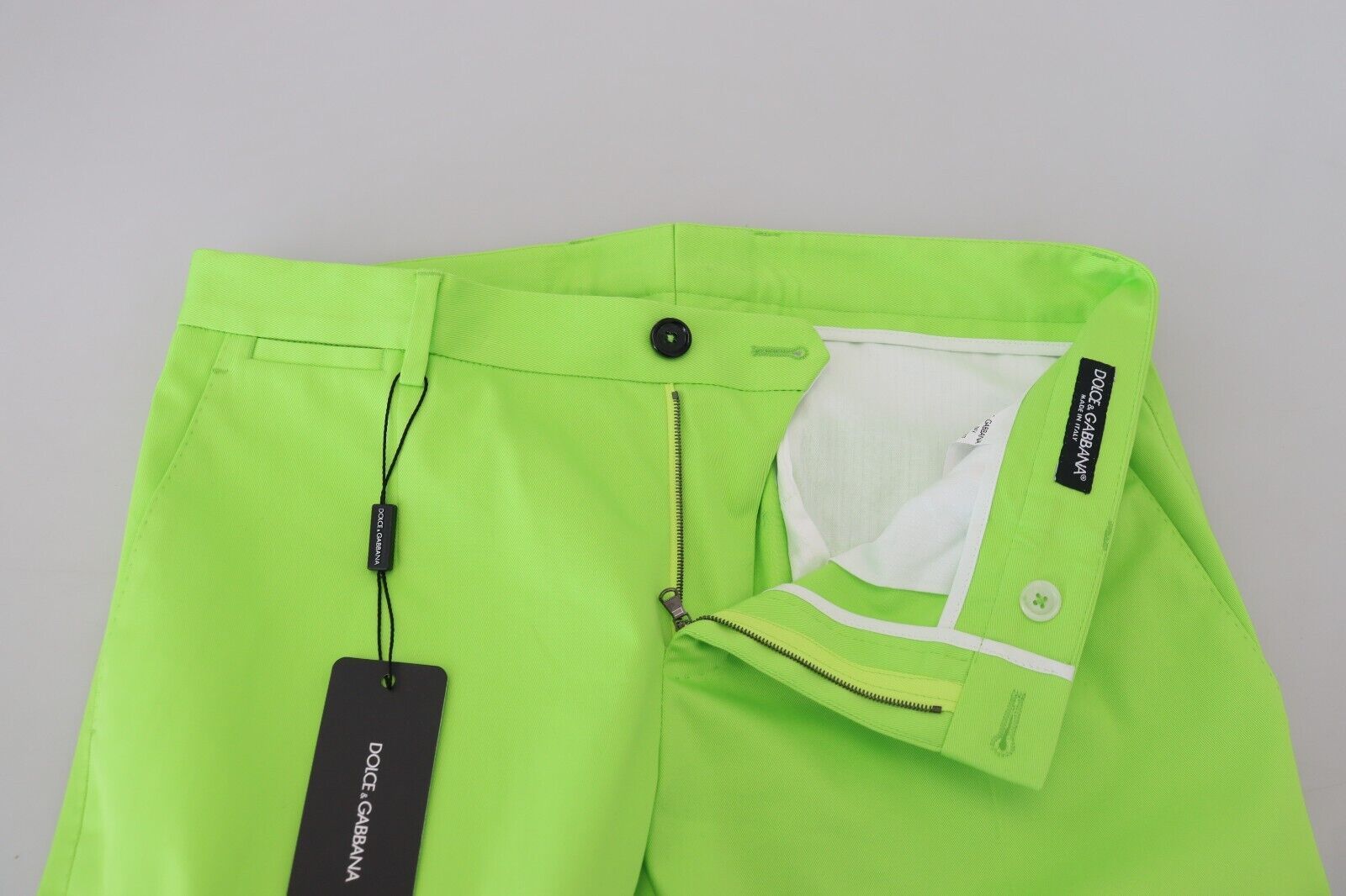 Dolce & Gabbana Hellgrün Baumwolle Skinny Männer Hosen Hosen