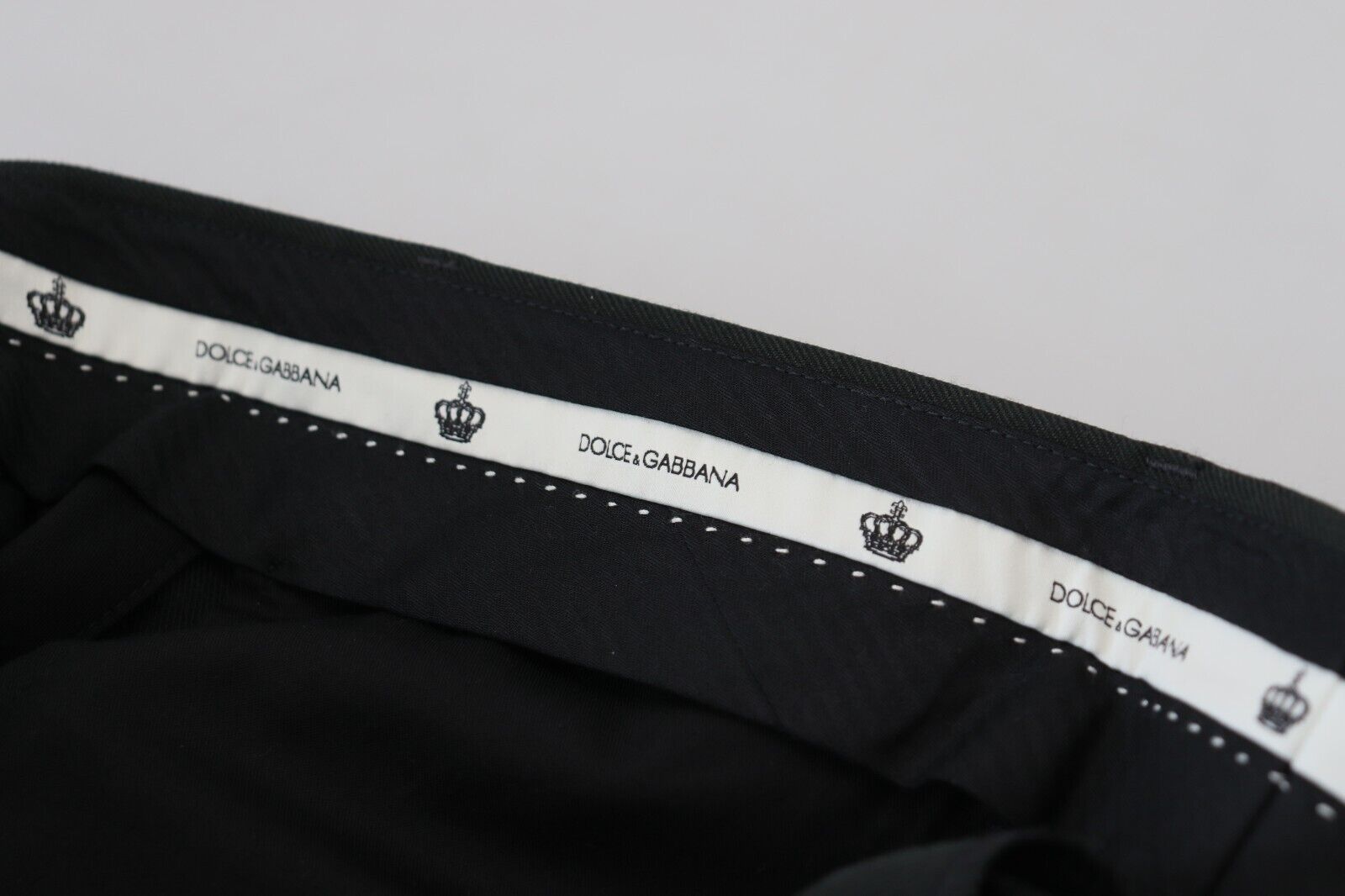 Dolce & Gabbana Schwarz gestreifte Männerhosen Baumwollhosen