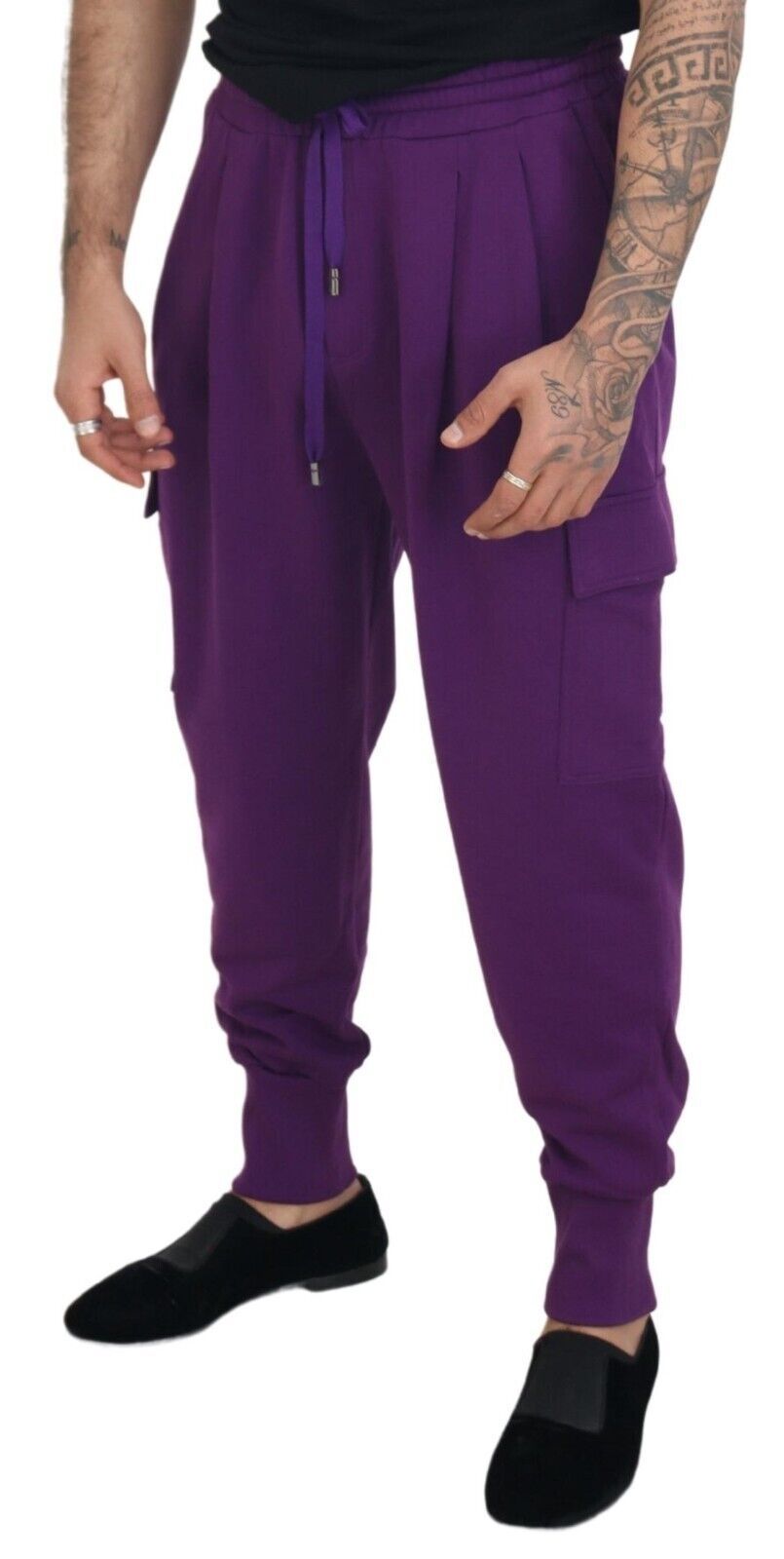 Dolce & Gabbana Lila Cargo-Sweatpants aus Baumwolle Jogginghosen