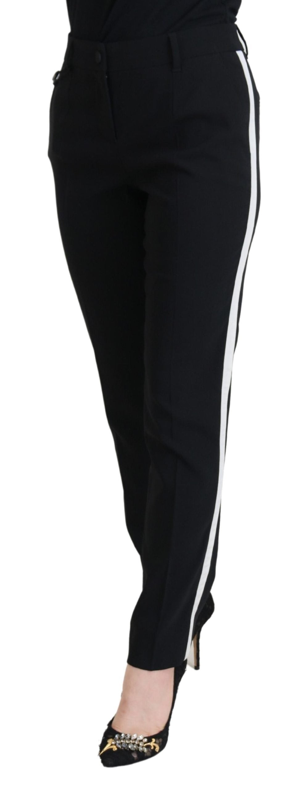 Dolce & Gabbana Schwarze Hosen mit hoher Taille für Frauen