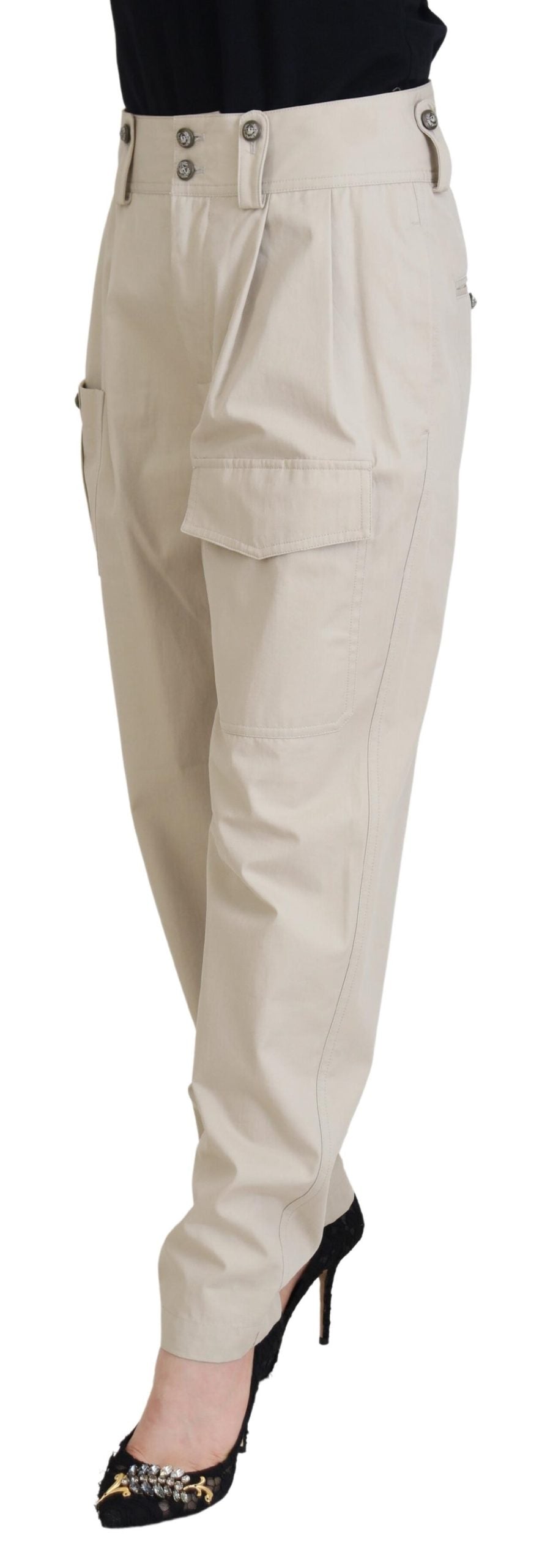 Dolce & Gabbana Beige Baumwolle Damen Cargo Hose