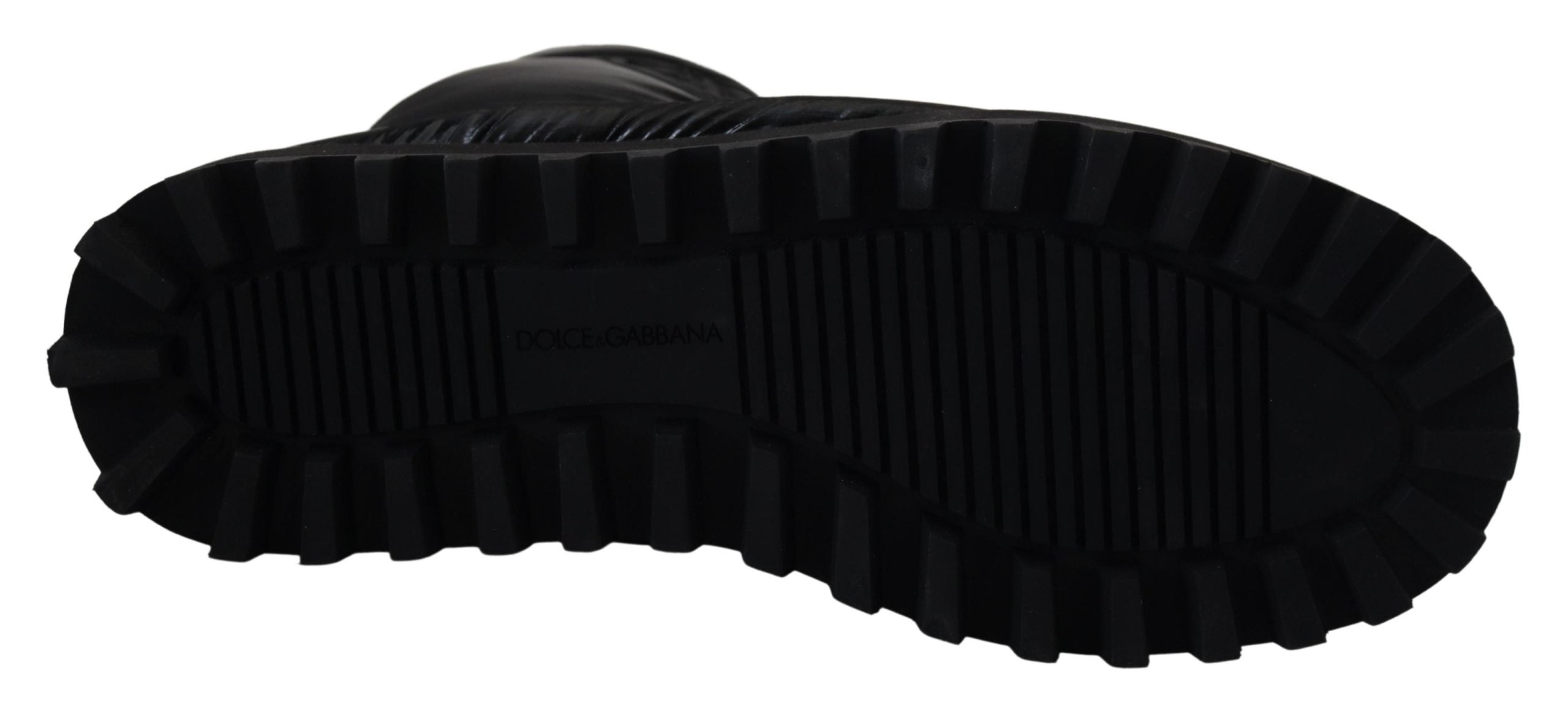 Dolce & Gabbana Schwarze Stiefel Gepolsterte Mittlere Wade Winterschuhe