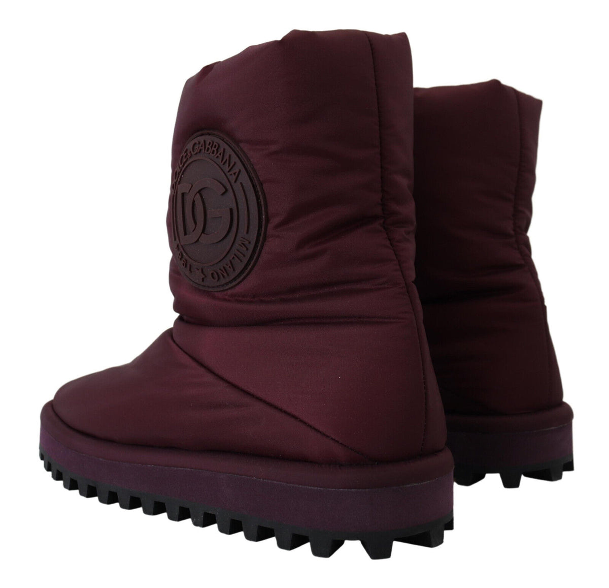 Dolce & Gabbana Bordeaux Nylonstiefel Gepolsterte Halbschuhe