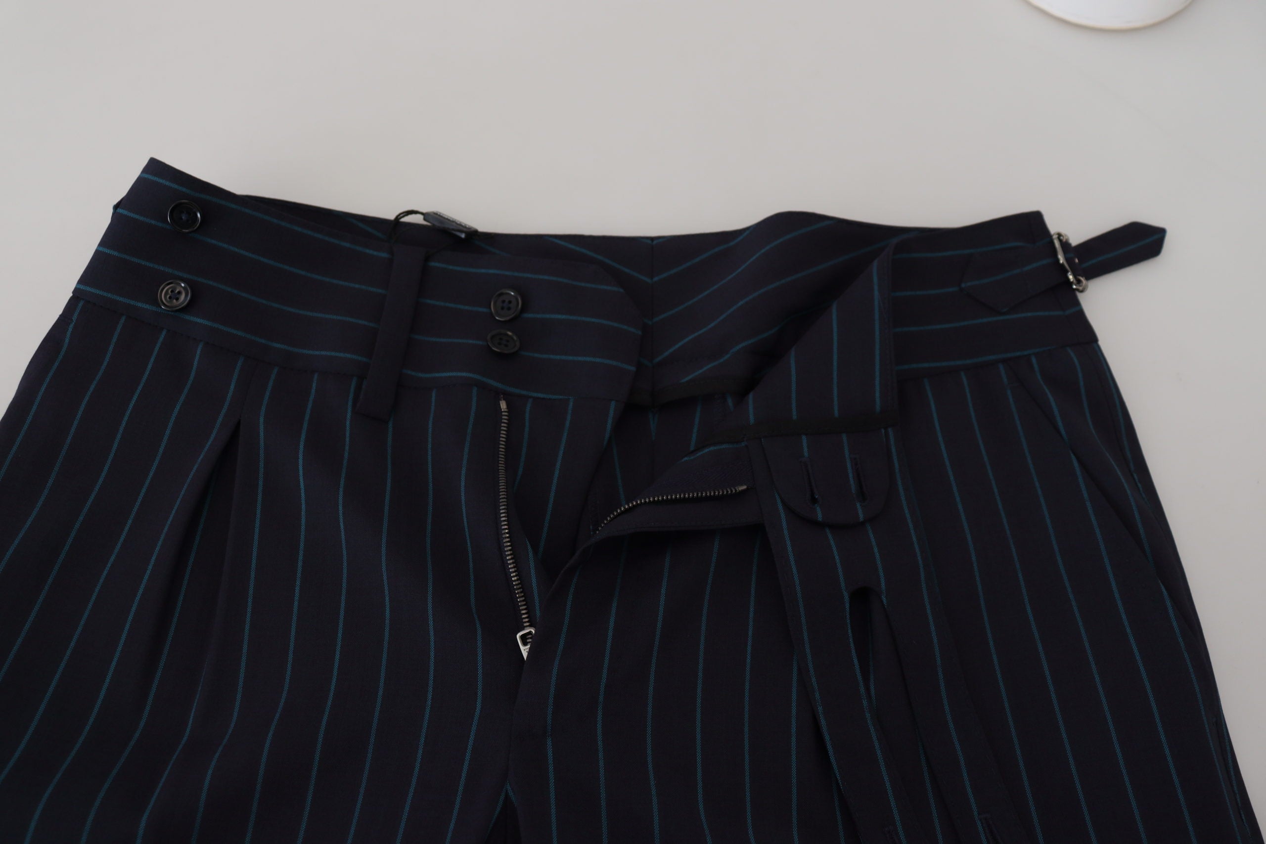 Dolce & Gabbana Blau gestreifte Herren Formal Hosen
