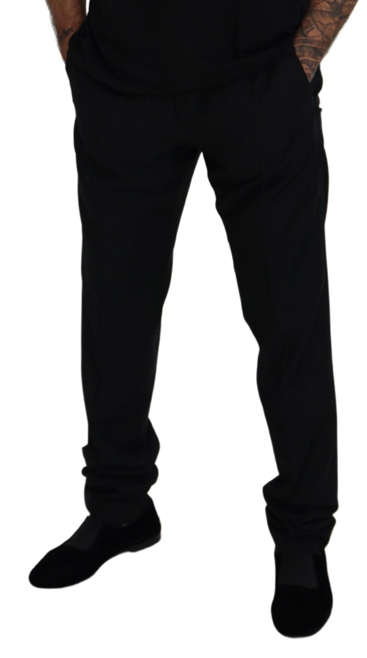 Dolce & Gabbana Schwarze Chino-Hose aus Wolle für formelle Anlässe
