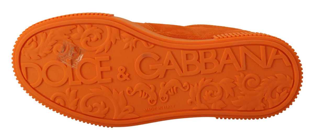 Dolce & Gabbana Orange Leder P.j. Tucker Turnschuhe Schuhe