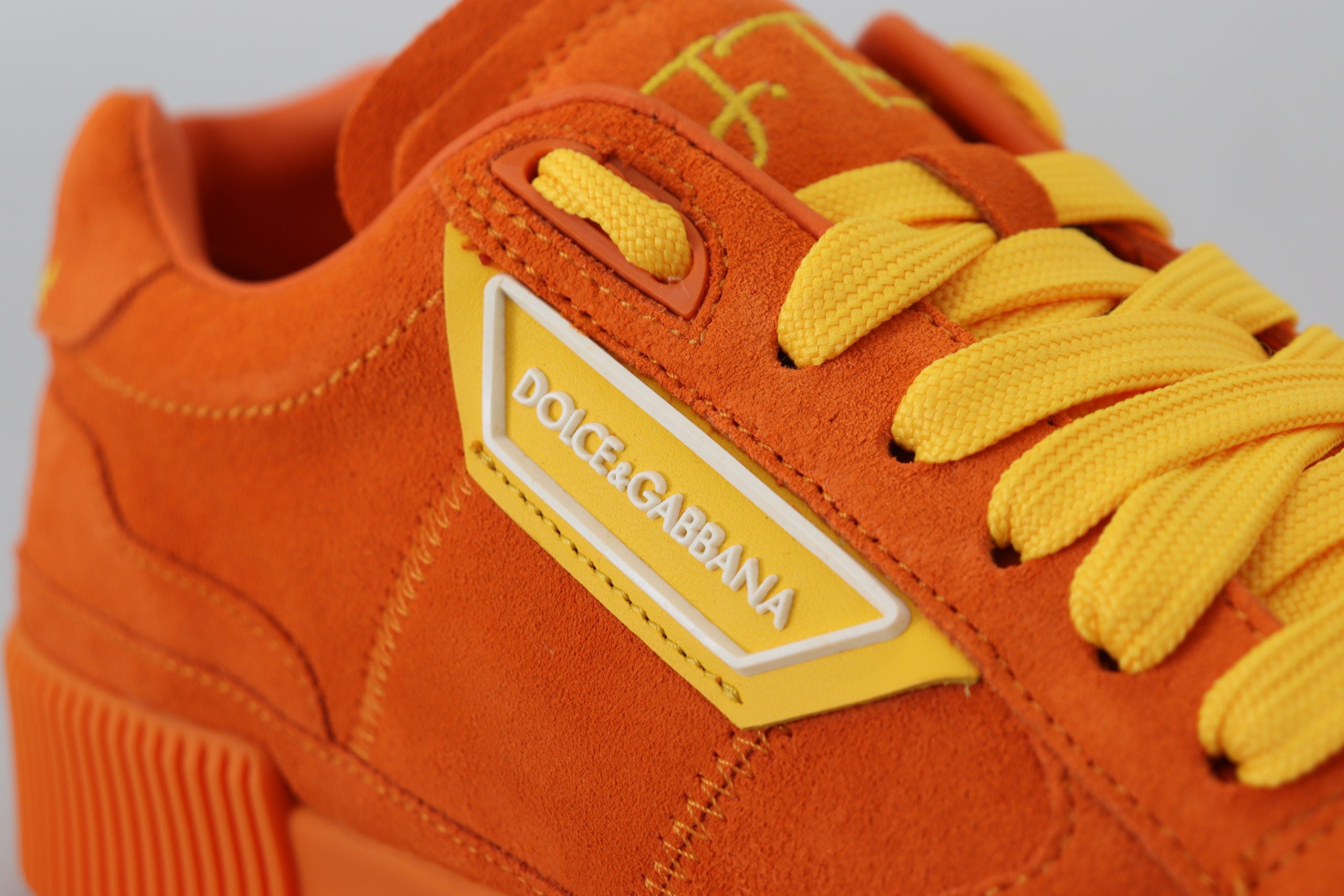 Dolce & Gabbana Orange Leder P.j. Tucker Turnschuhe Schuhe