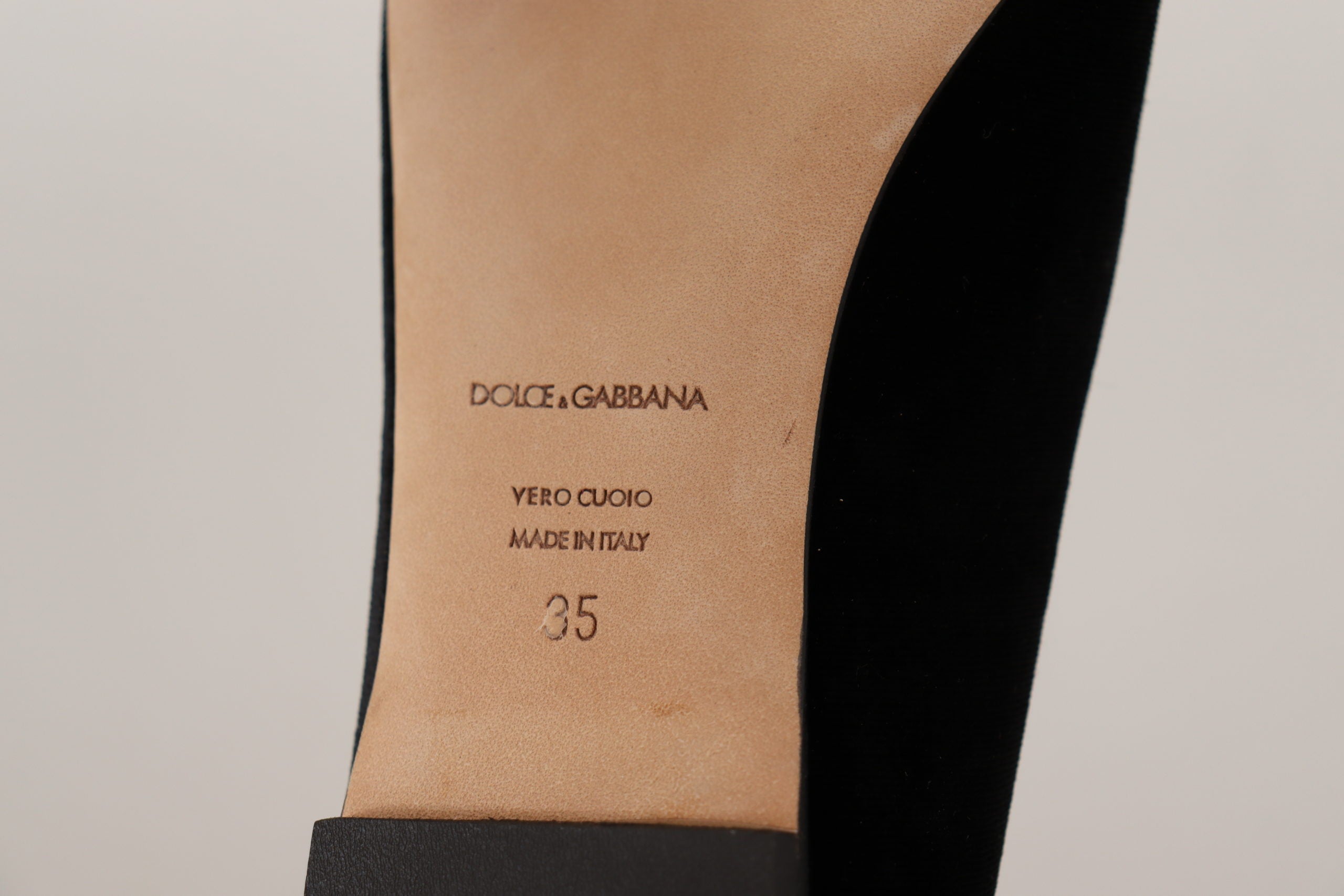 Dolce & Gabbana Schwarz DG Sacred Heart Patch Slip On flache Schuhe