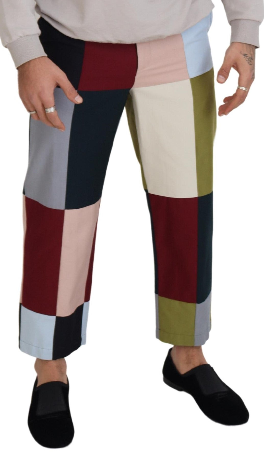 Dolce & Gabbana Multicolor Baumwoll-Patchwork-Hose