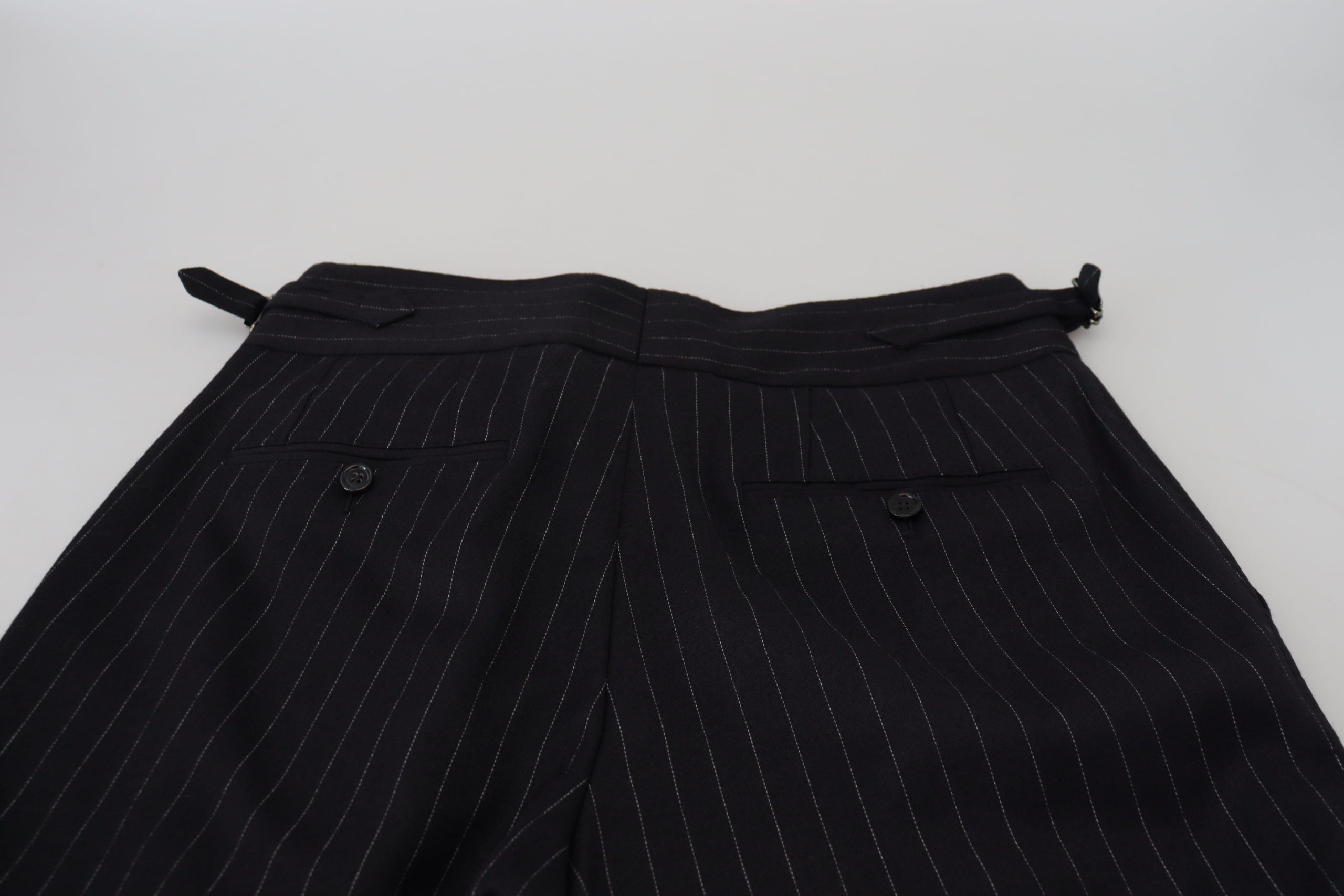 Dolce & Gabbana Gestreifte Chino-Hose aus schwarzer Wolle