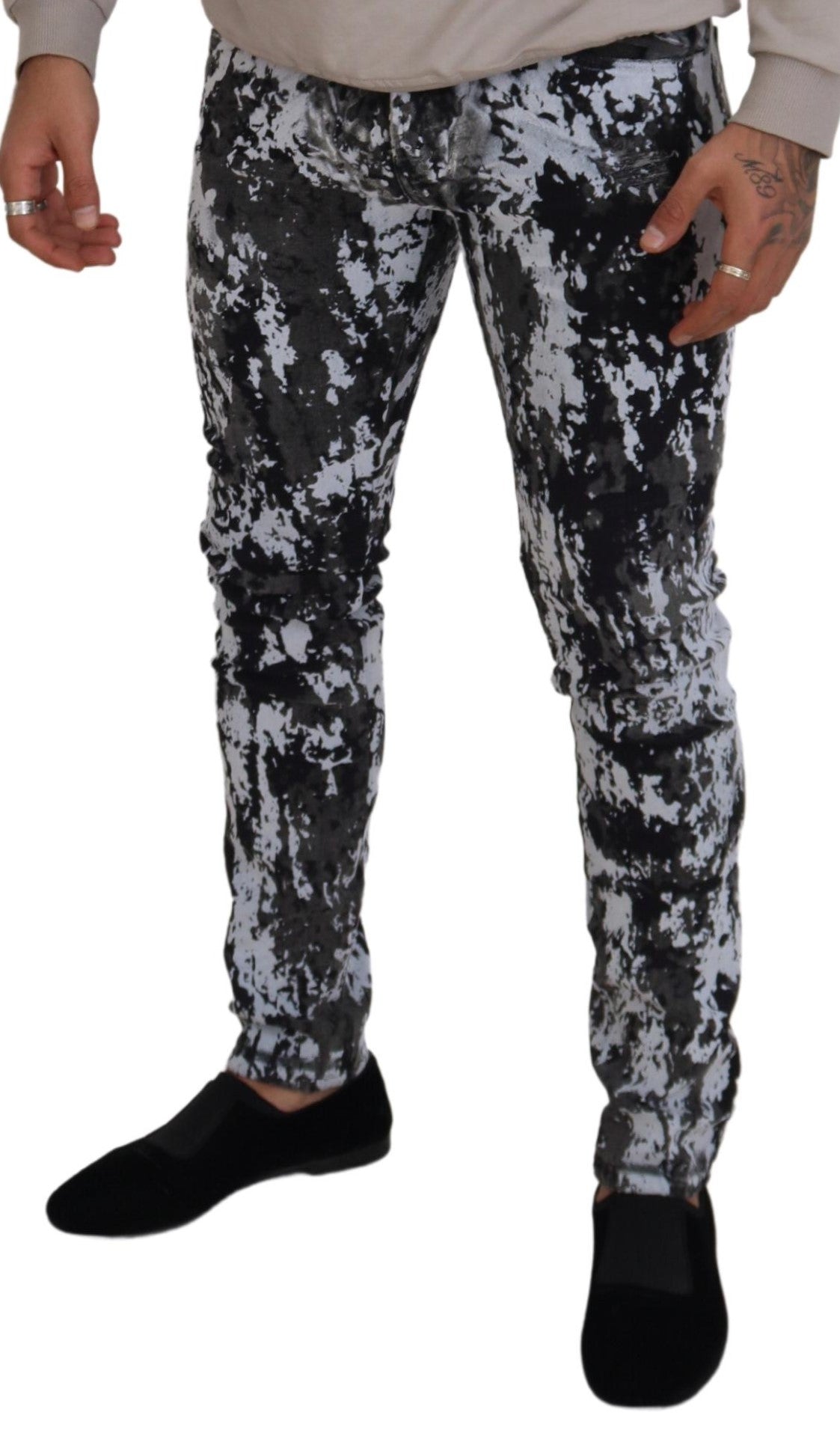 Dolce & Gabbana Multicolor Baumwolle Tie Dye Skinny Denim Jeans