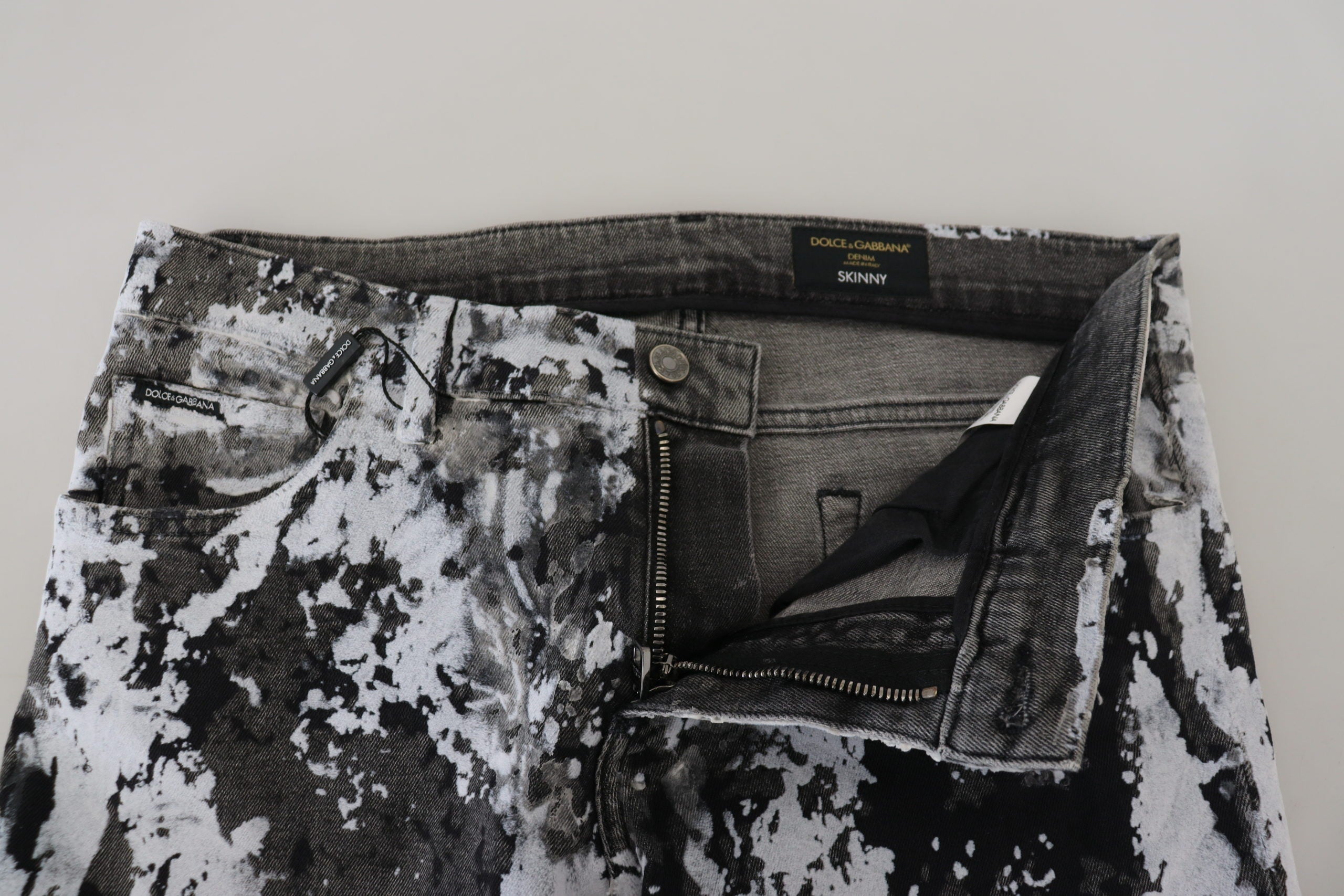 Dolce & Gabbana Multicolor Baumwolle Tie Dye Skinny Denim Jeans