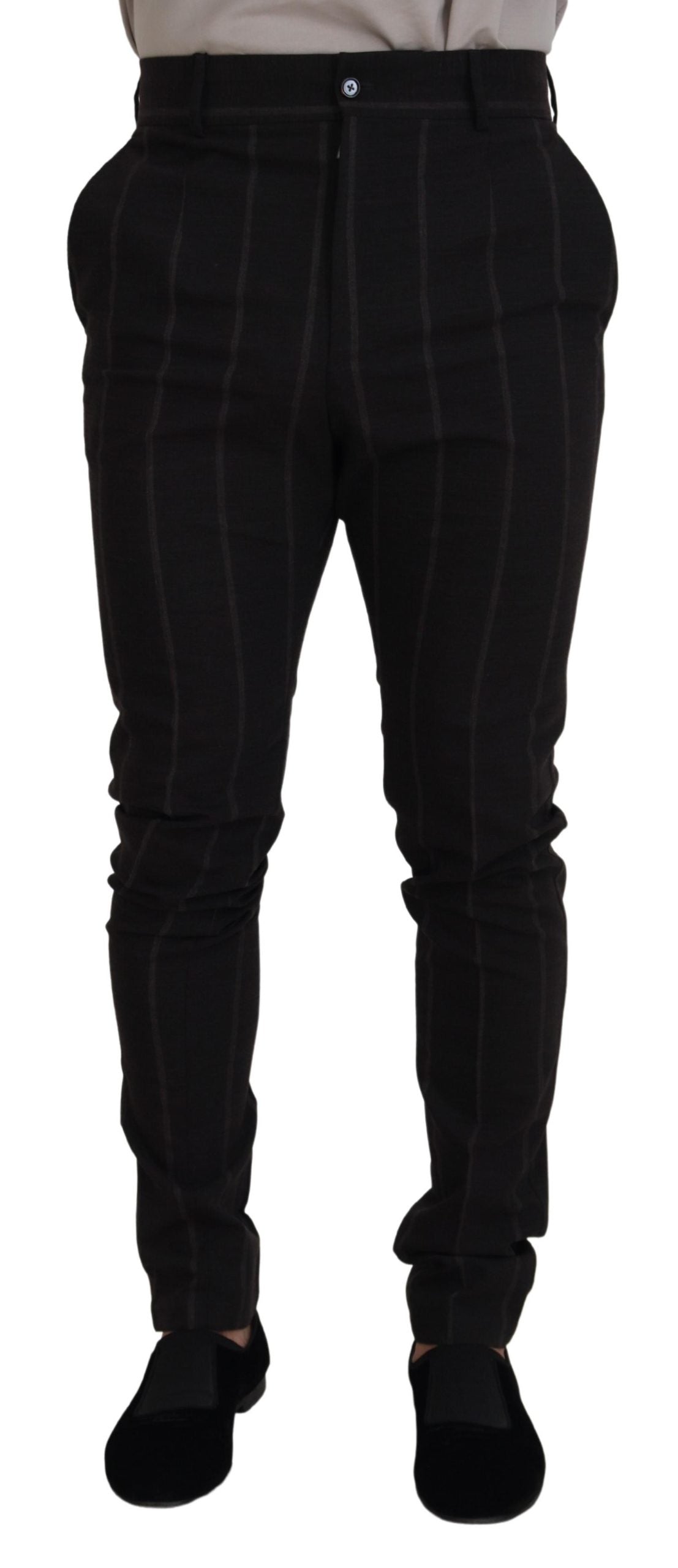 Dolce & Gabbana Schwarz Wolle Chino Formal Männer Hosen