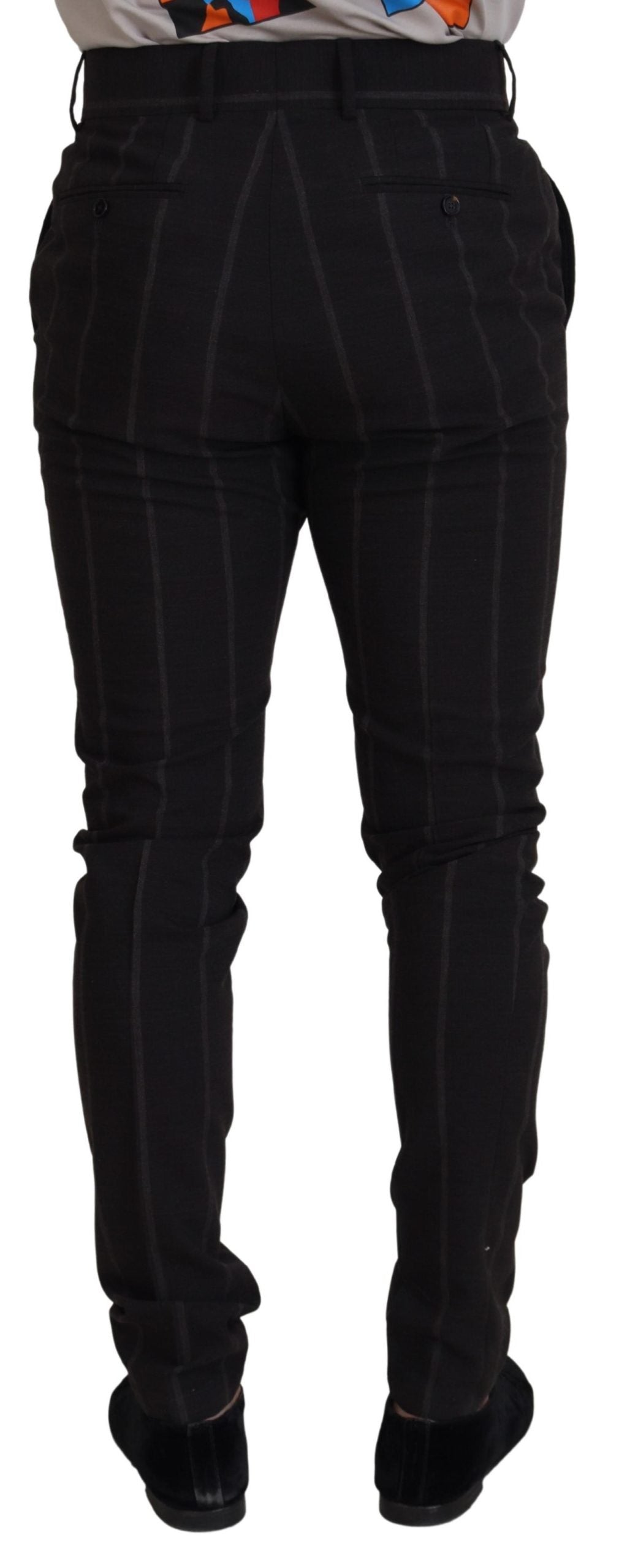 Dolce & Gabbana Schwarz Wolle Chino Formal Männer Hosen