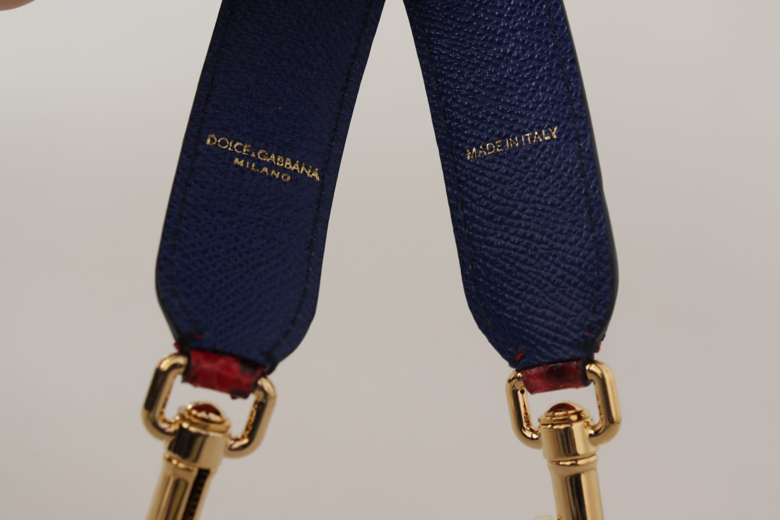 Dolce & Gabbana Rotes exotisches Leder mit Kristallen Schulterriemen