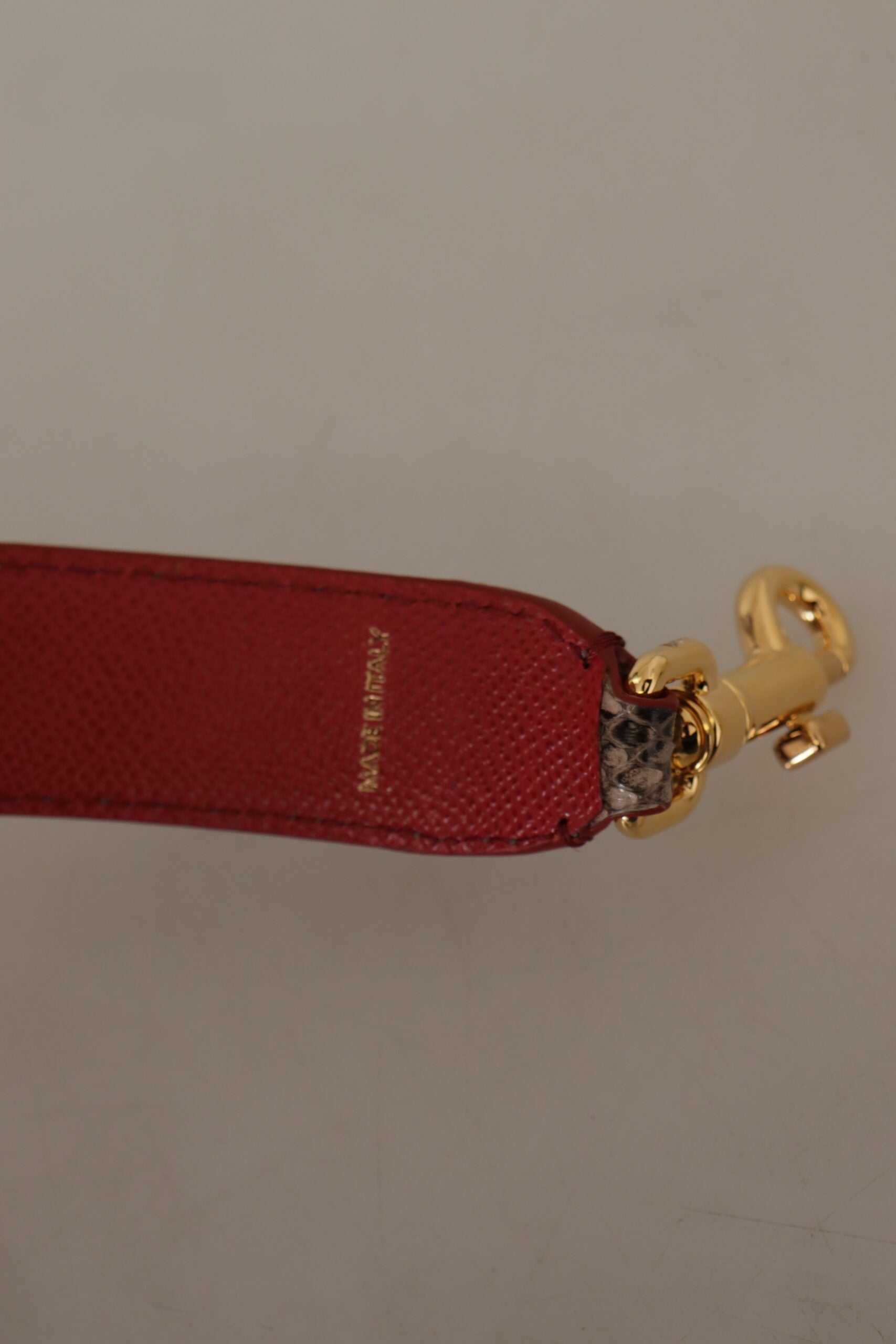 Dolce & Gabbana Brauner Pythonleder-Schulterriemen mit Nieten