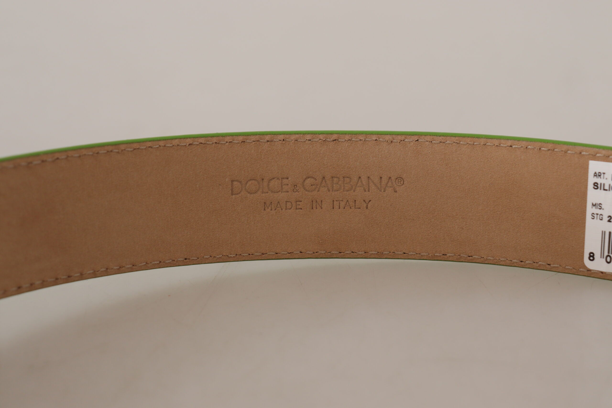 Dolce & Gabbana Grünes Leder Devotion Heart Micro Tasche Kopfhörer Gürtel