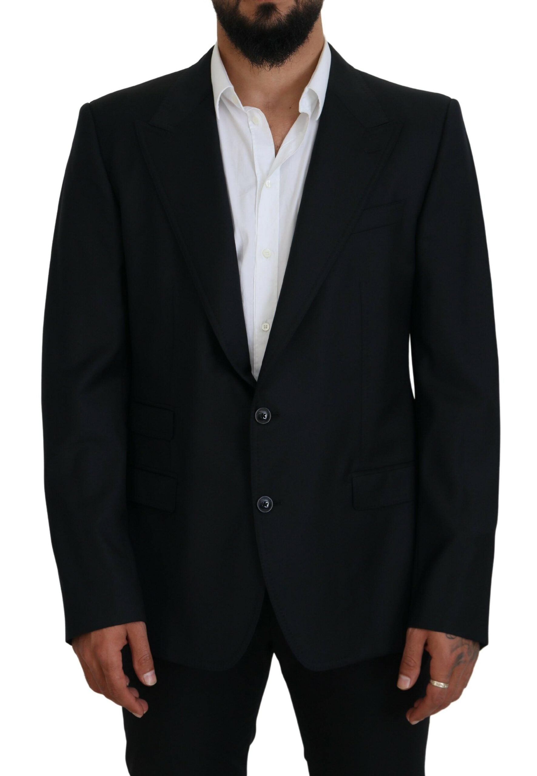 Dolce & Gabbana Dunkelblauer formeller Sicilia Blazer aus Wolle