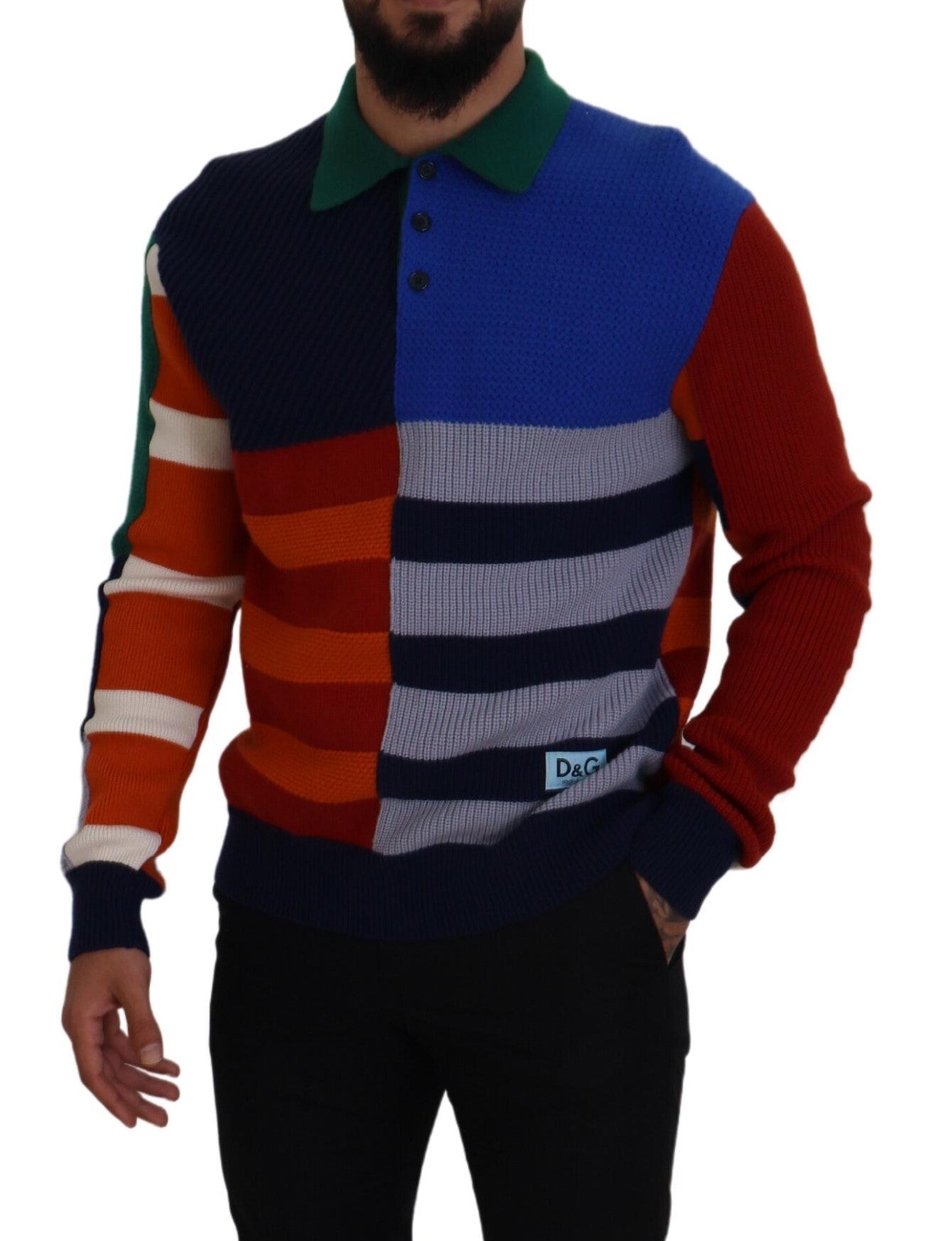 Dolce & Gabbana Mehrfarbig gestreifter Pullover aus Wolle
