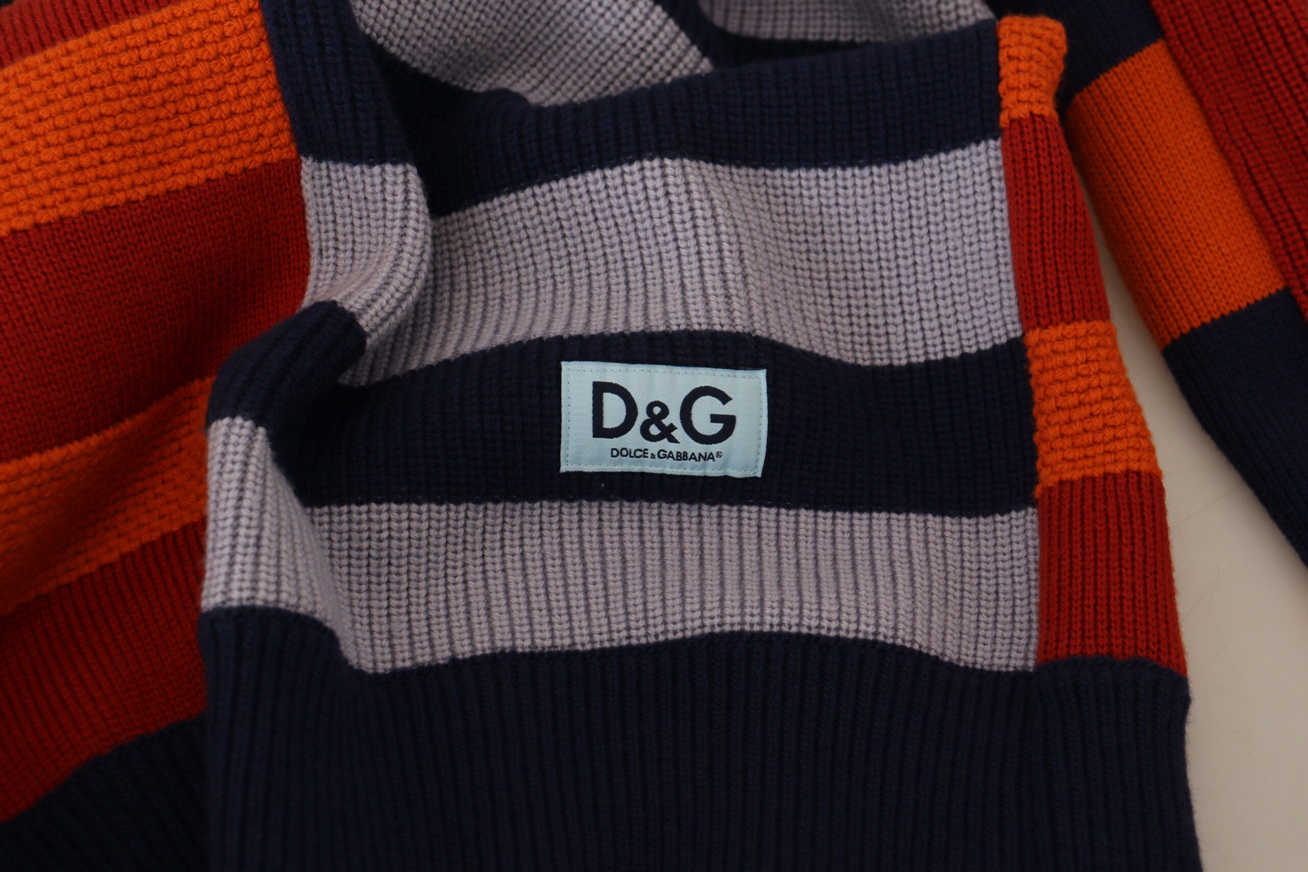 Dolce & Gabbana Mehrfarbig gestreifter Pullover aus Wolle